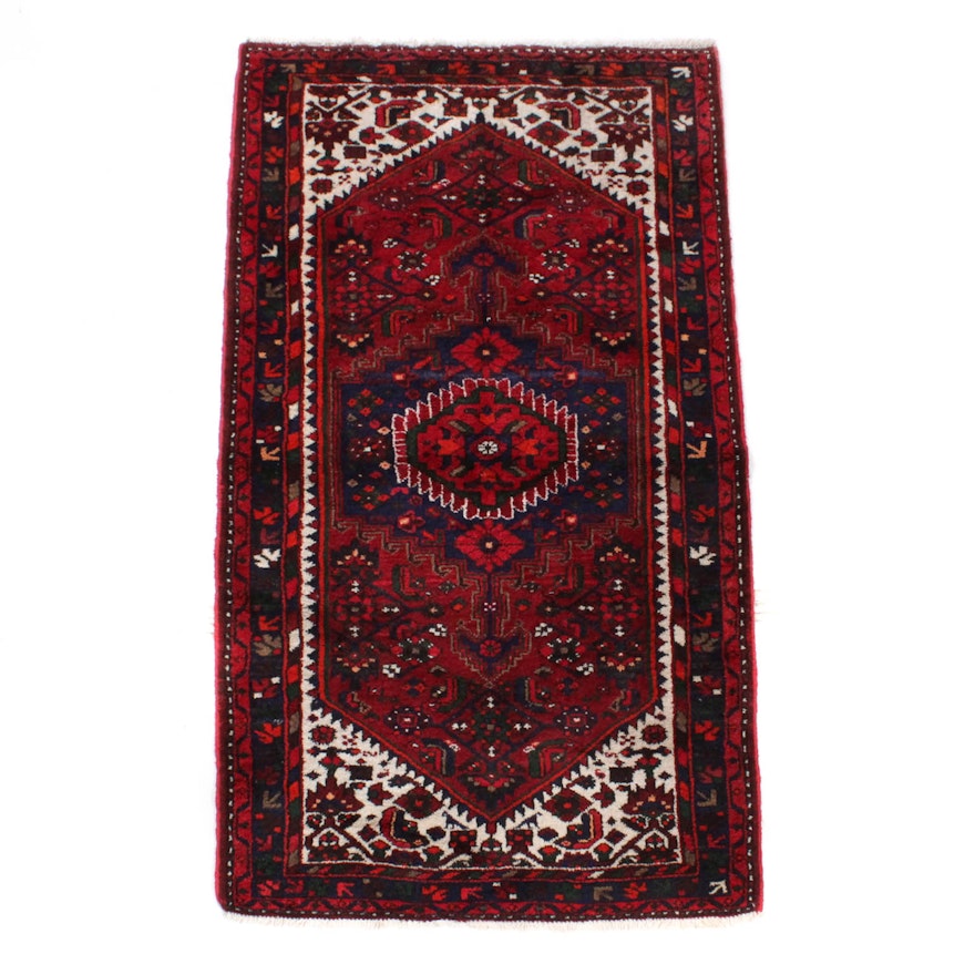 Semi-Antique Hand-Knotted Persian Zanjan Rug