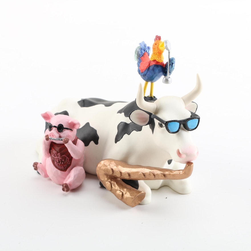 Cow Parade "Mixed Plate Blues" Figurine