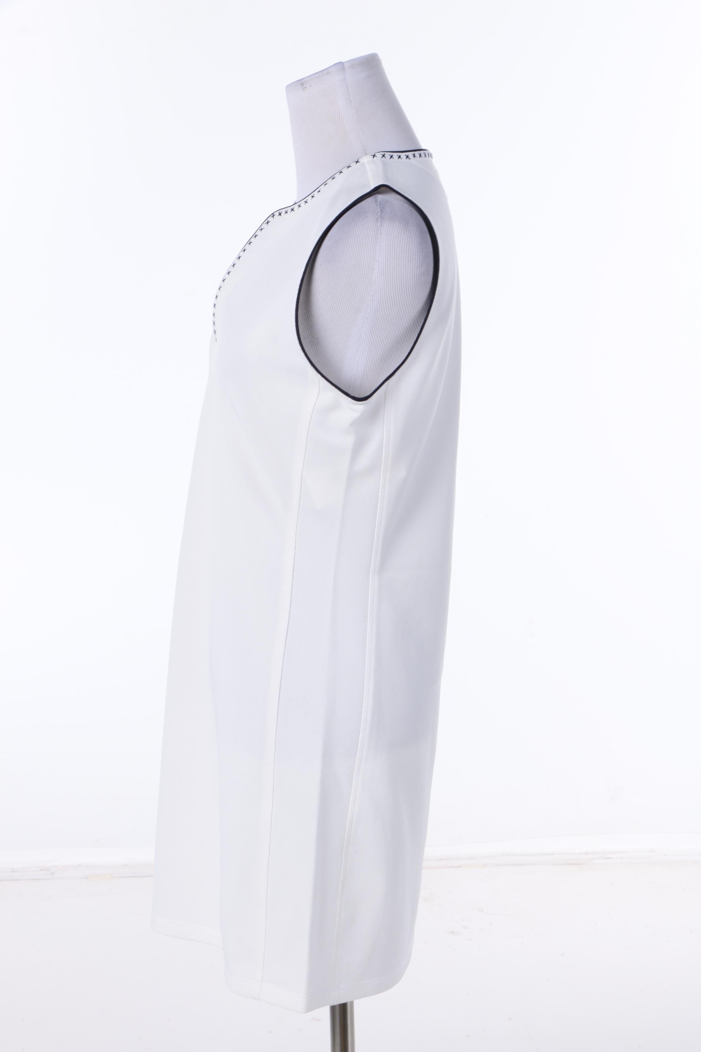 Tory Sport White Cross-Stitch Sleeveless Dress