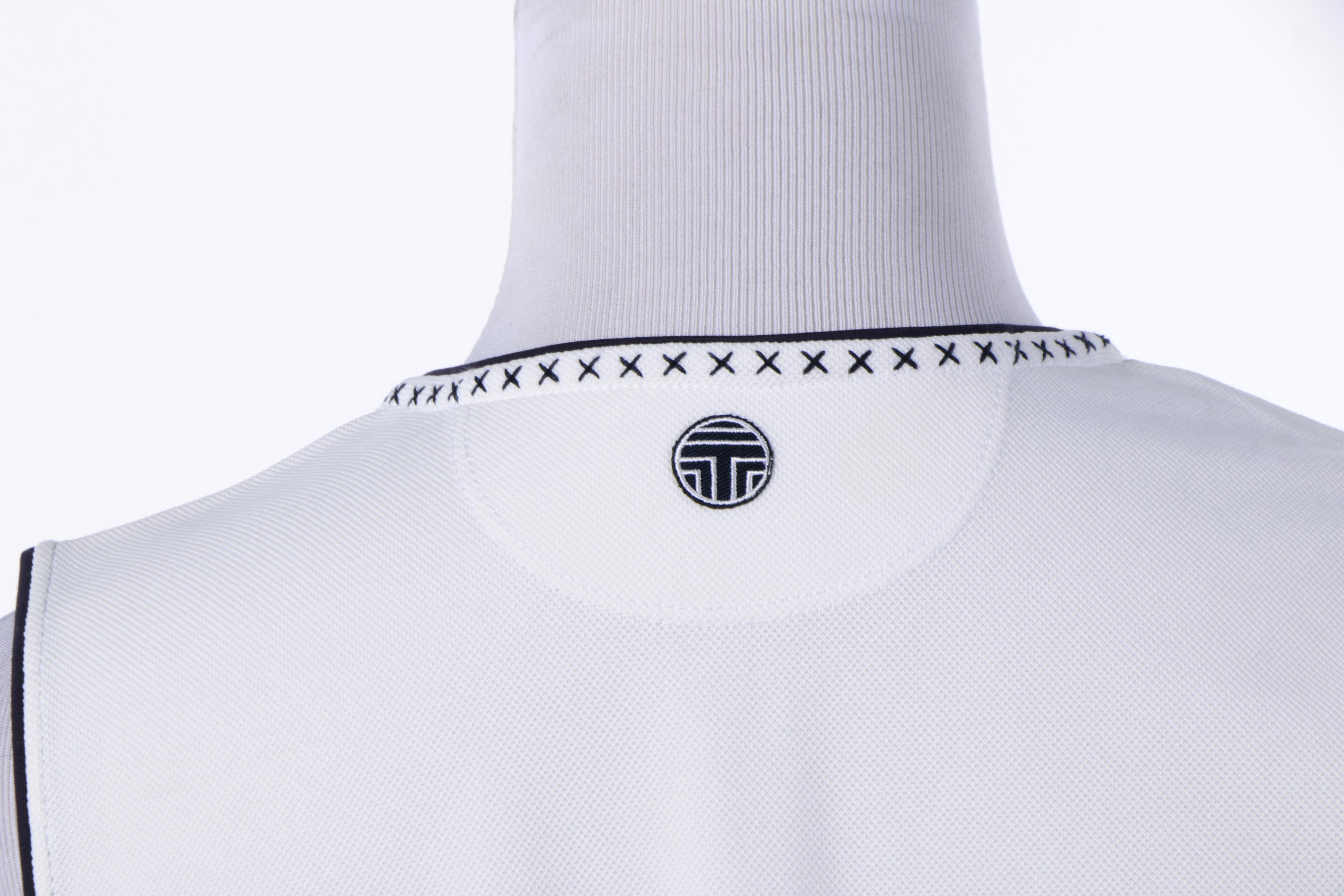 Tory Sport White Cross-Stitch Sleeveless Dress