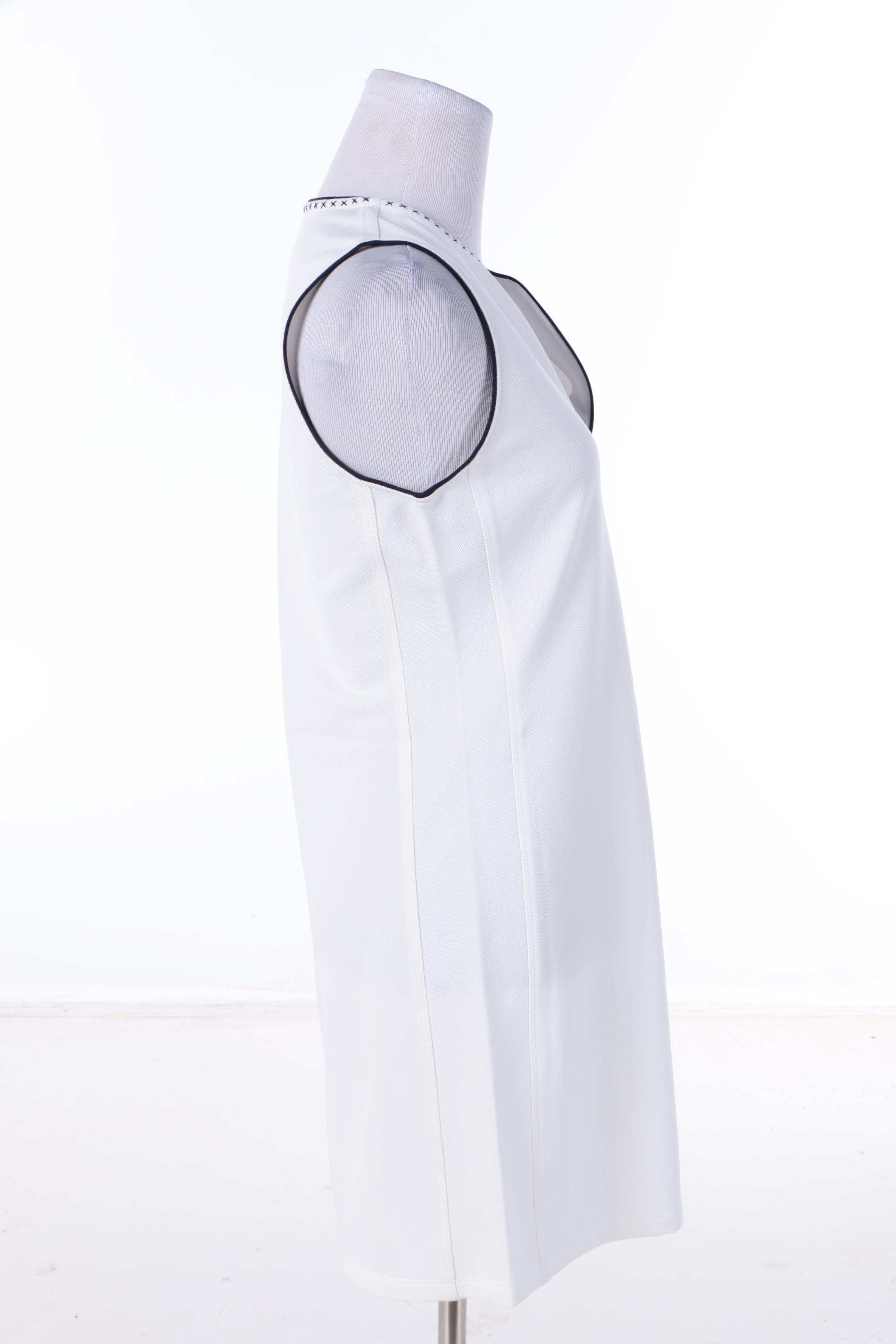 Tory Sport White Cross-Stitch Sleeveless Dress