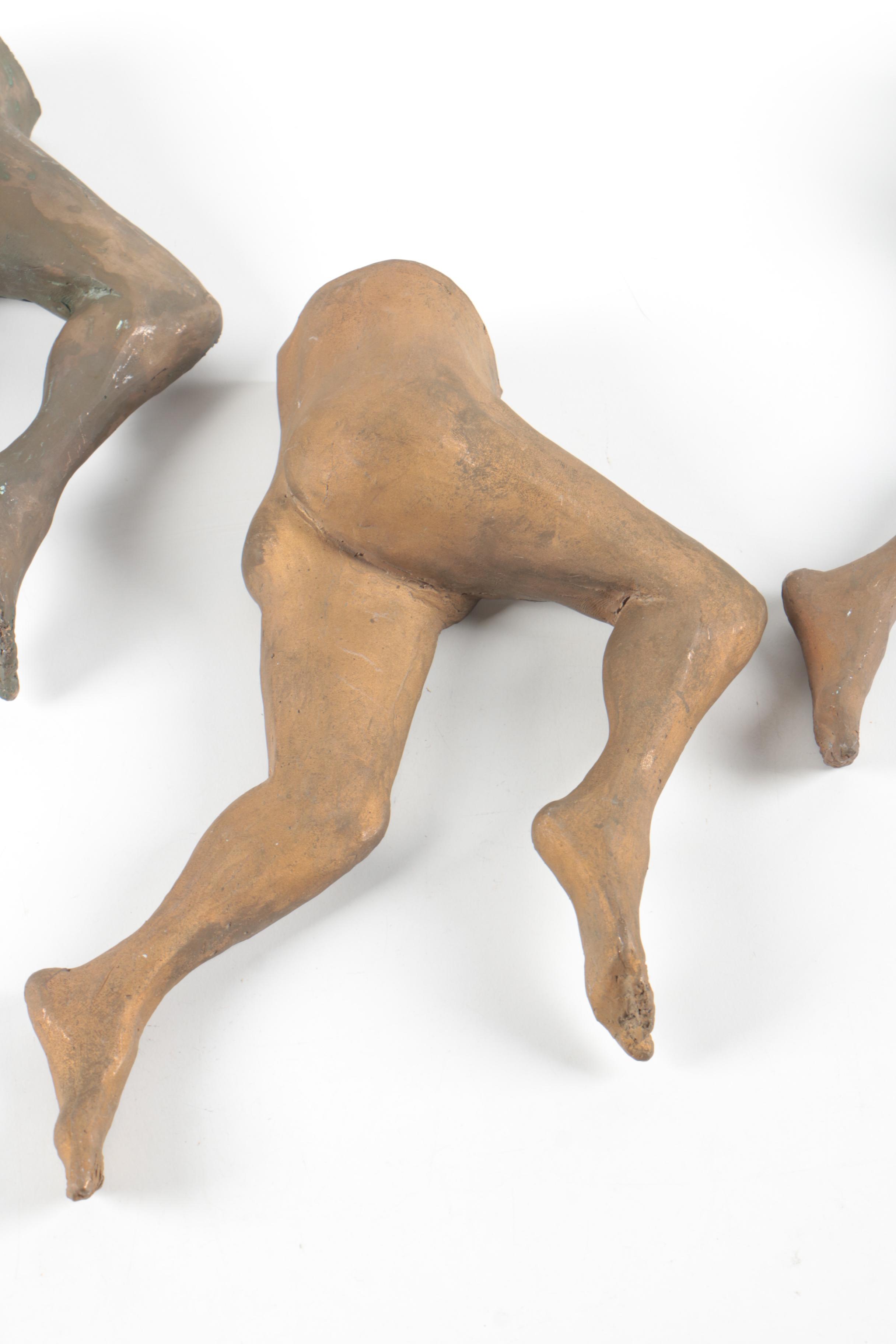 Bronze Cast "Running Legs" wall hanging by E..J. DeCosta