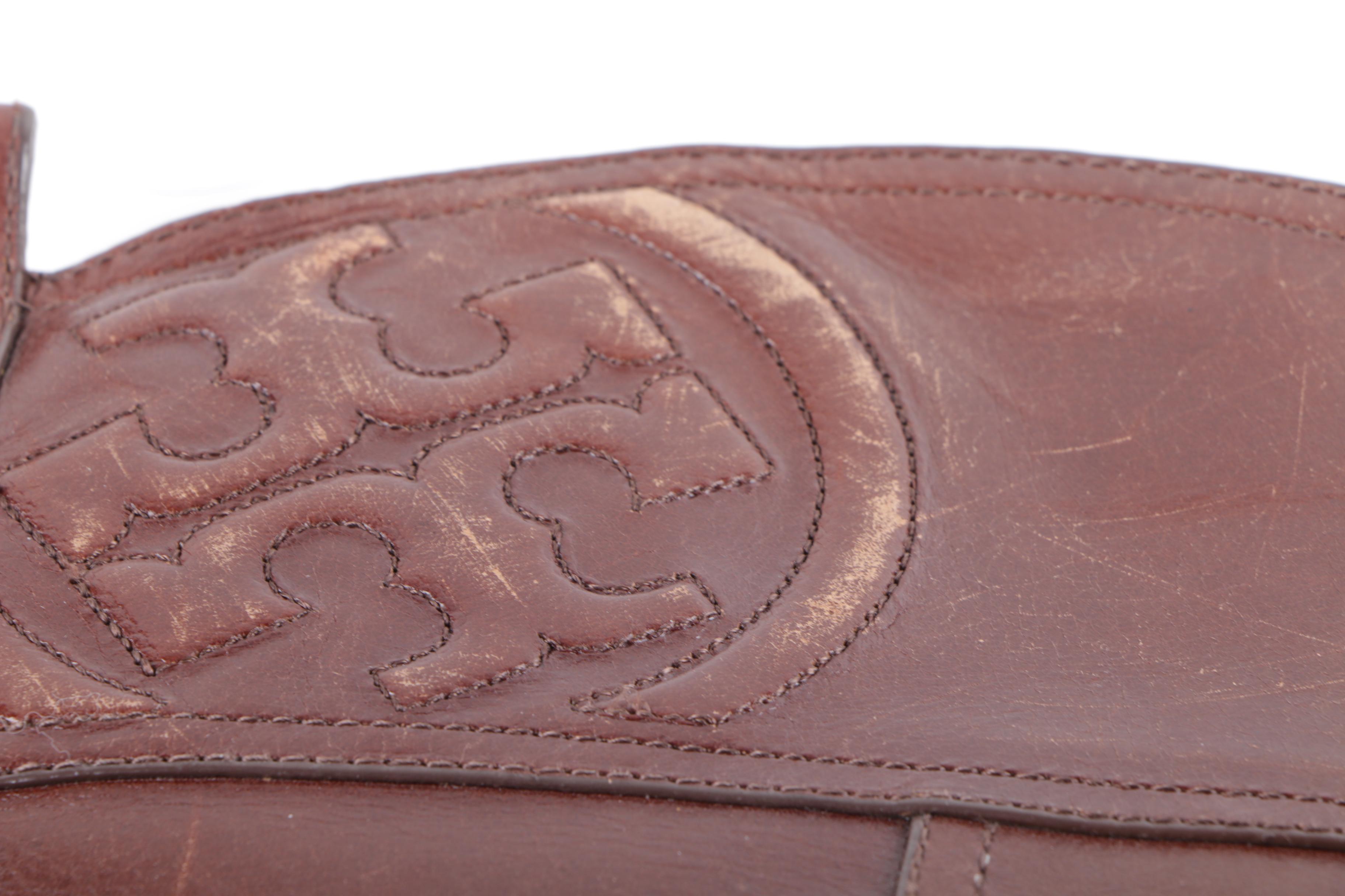 Tory Burch Marlene Brown Leather Riding Boots