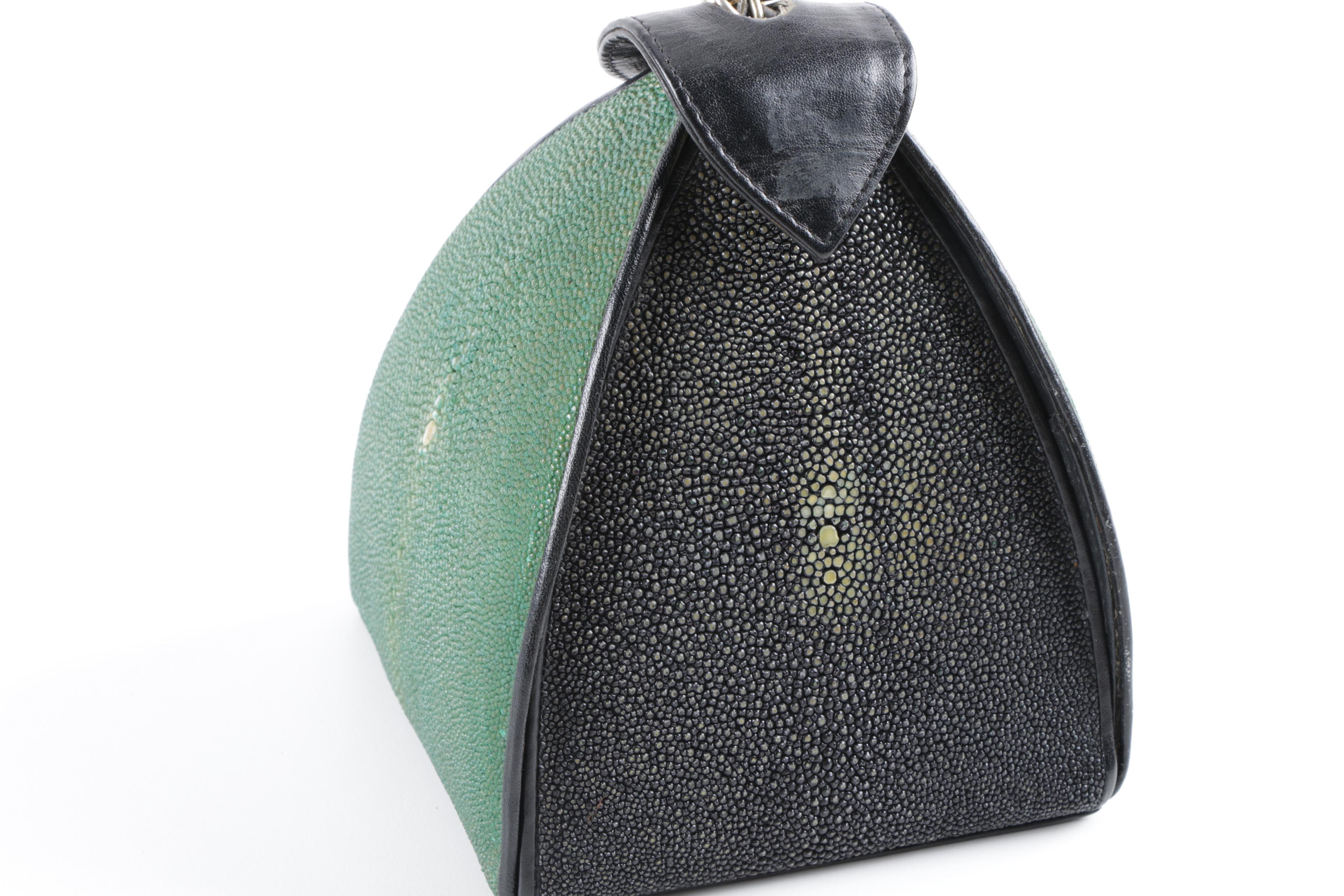 Stingray Skin Leather Triangular Box Purse