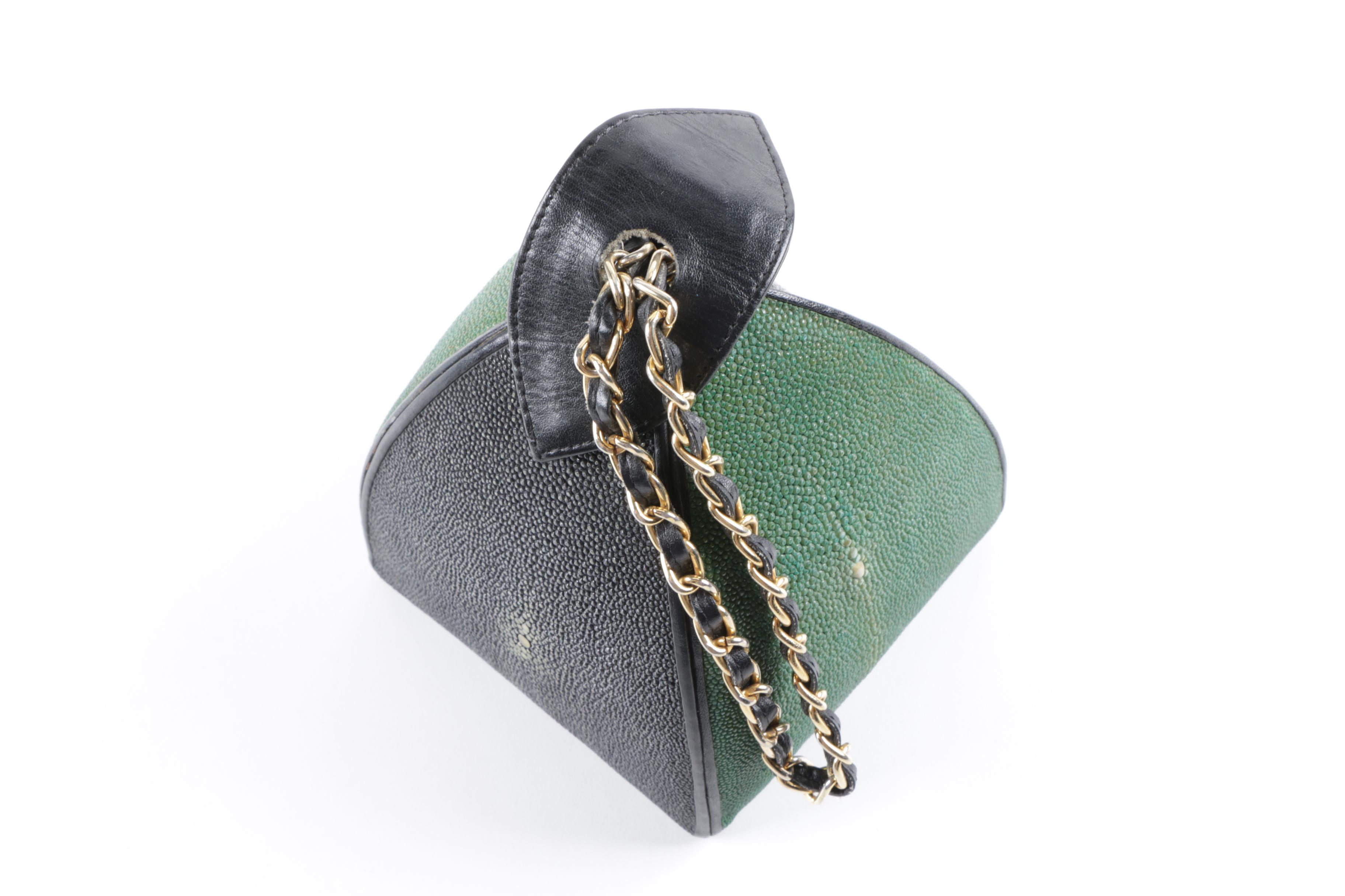 Stingray Skin Leather Triangular Box Purse