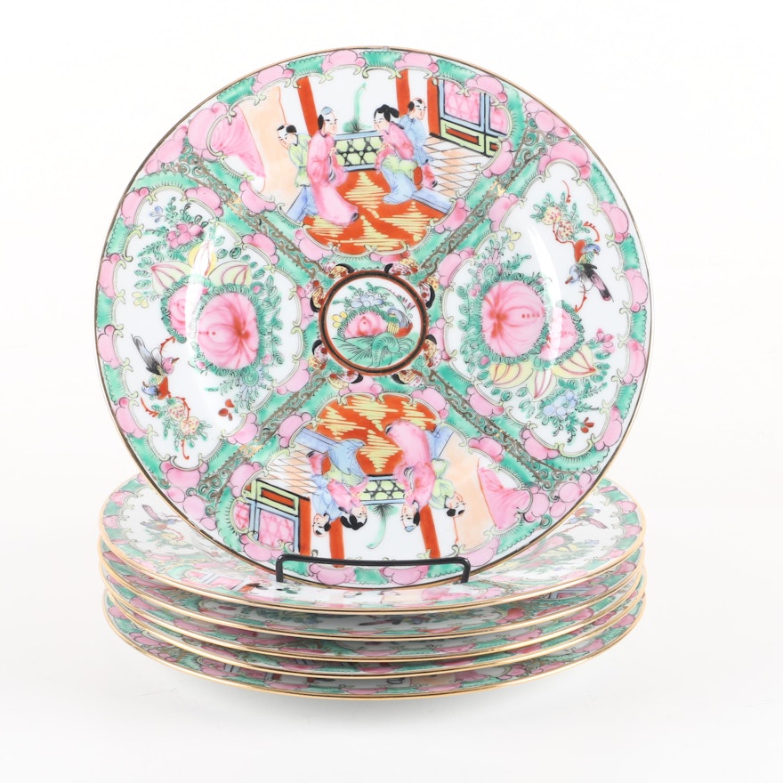 Chinese Rose Medallion Porcelain Plates