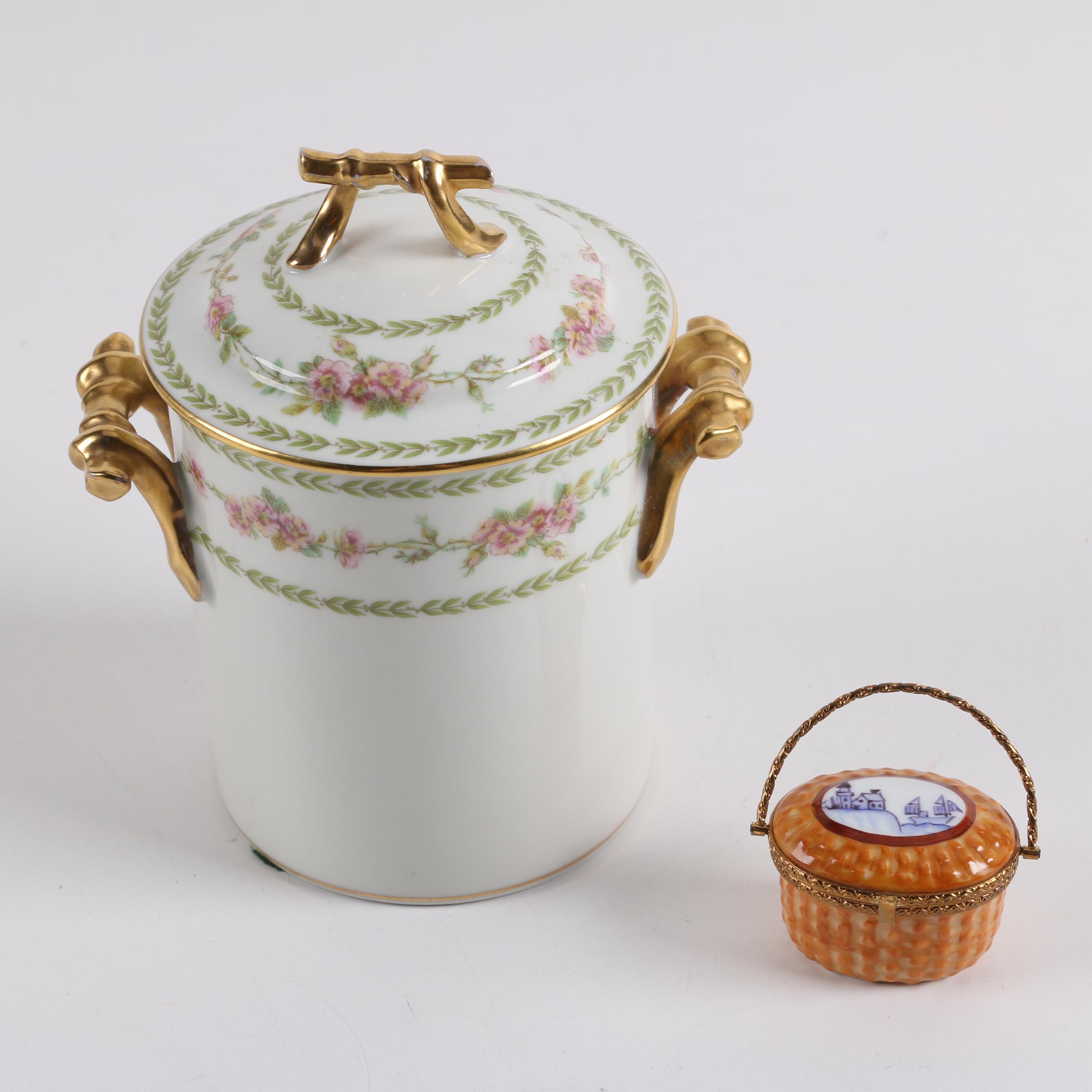 Haviland Limoges Covered Cache Pot And Trinket Box