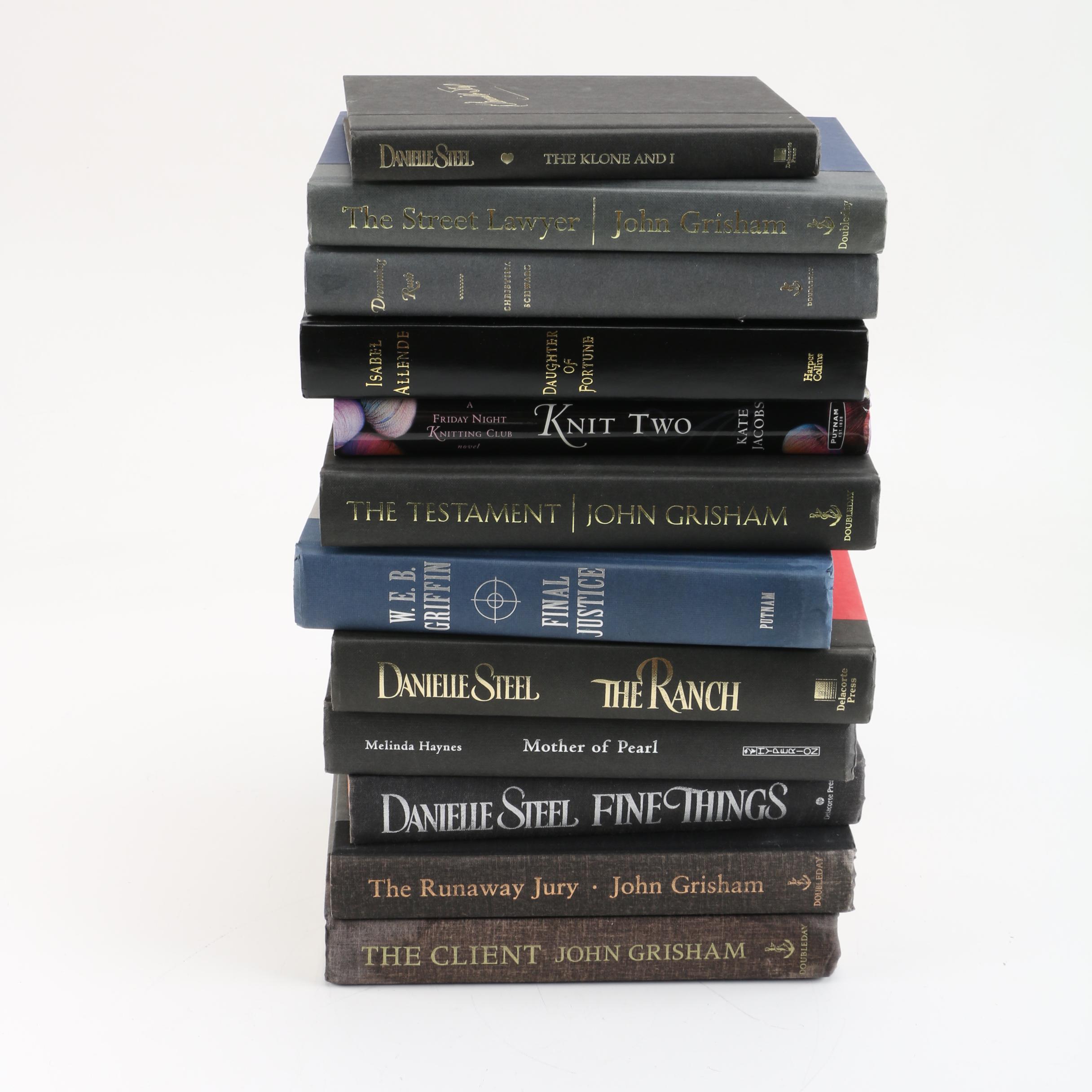 Modern Fiction Books Including First Editions by John Grisham and Danielle Steel