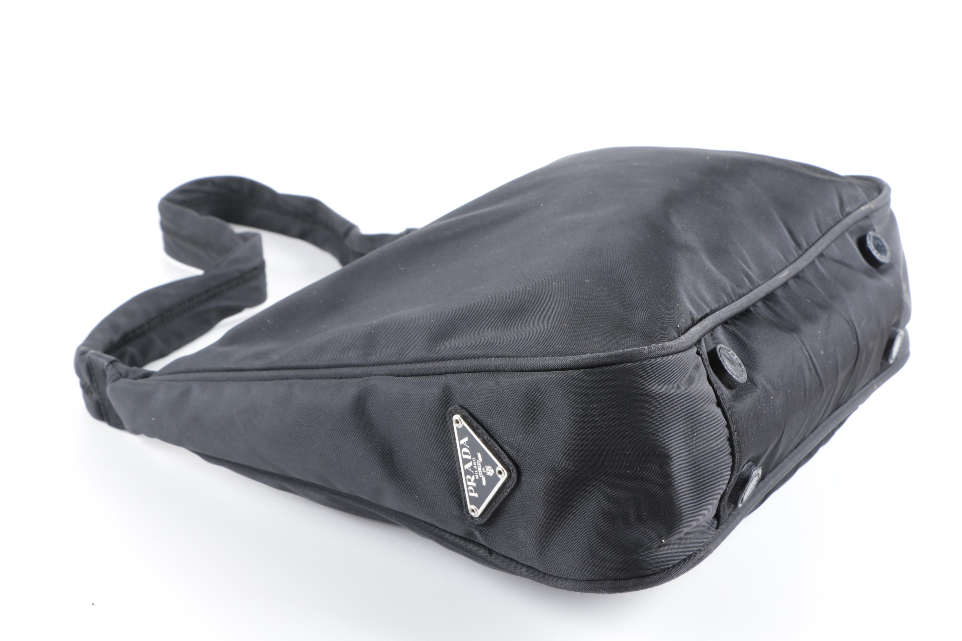 Prada Black Nylon Hobo Bag