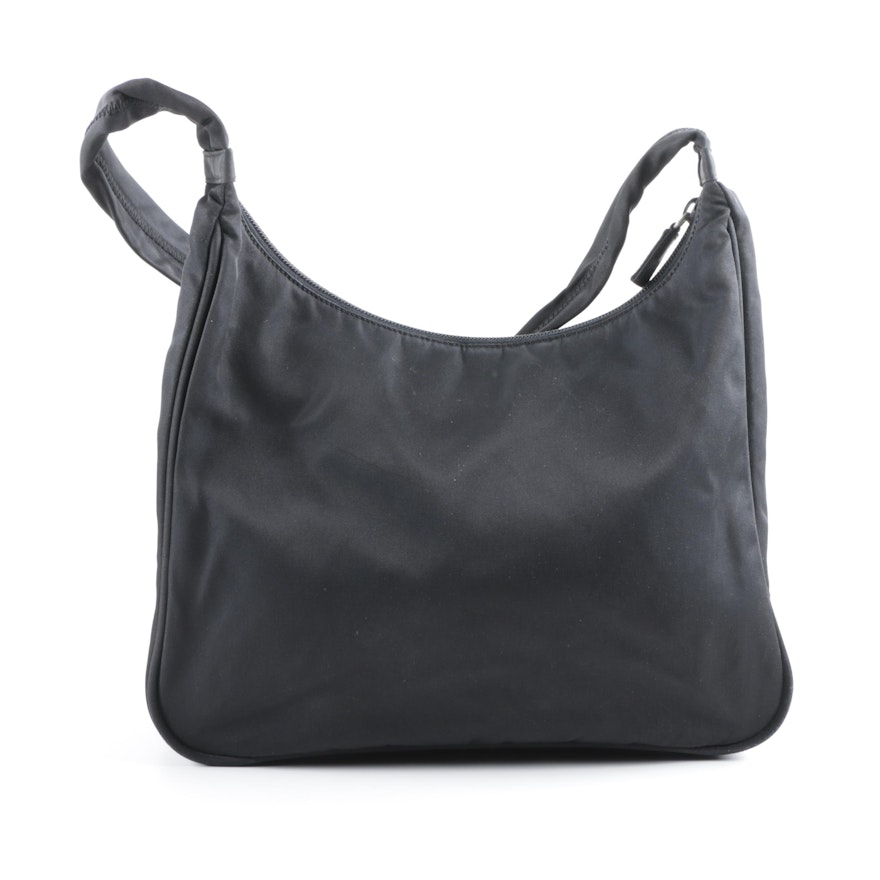Prada Black Nylon Hobo Bag
