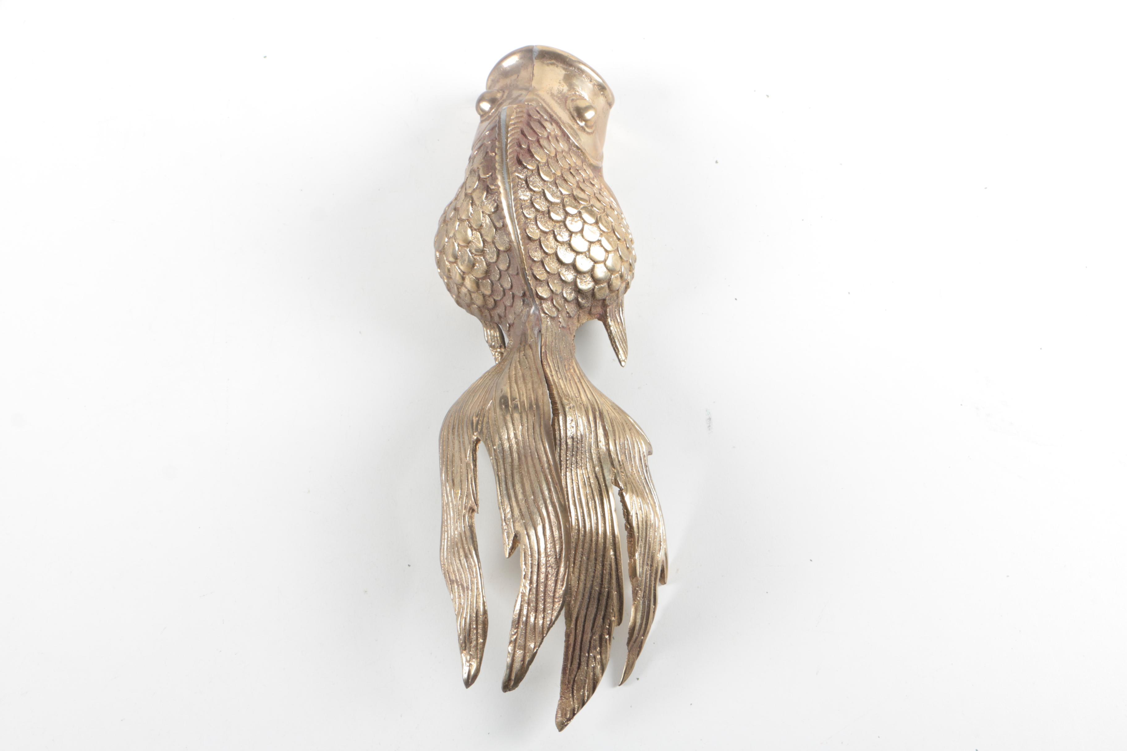 Vintage Brass Koi Fish Wall Hanging