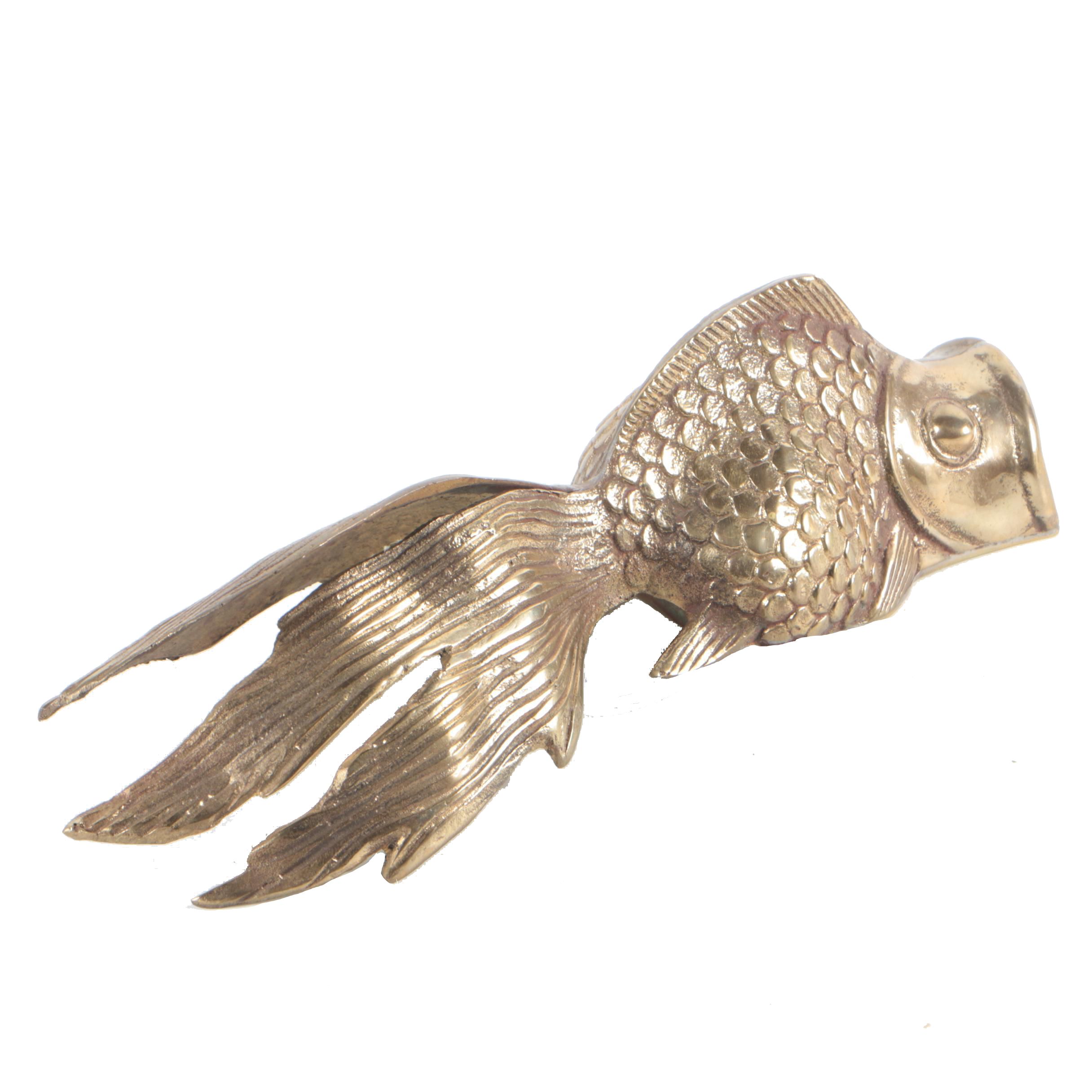 Vintage Brass Koi Fish Wall Hanging