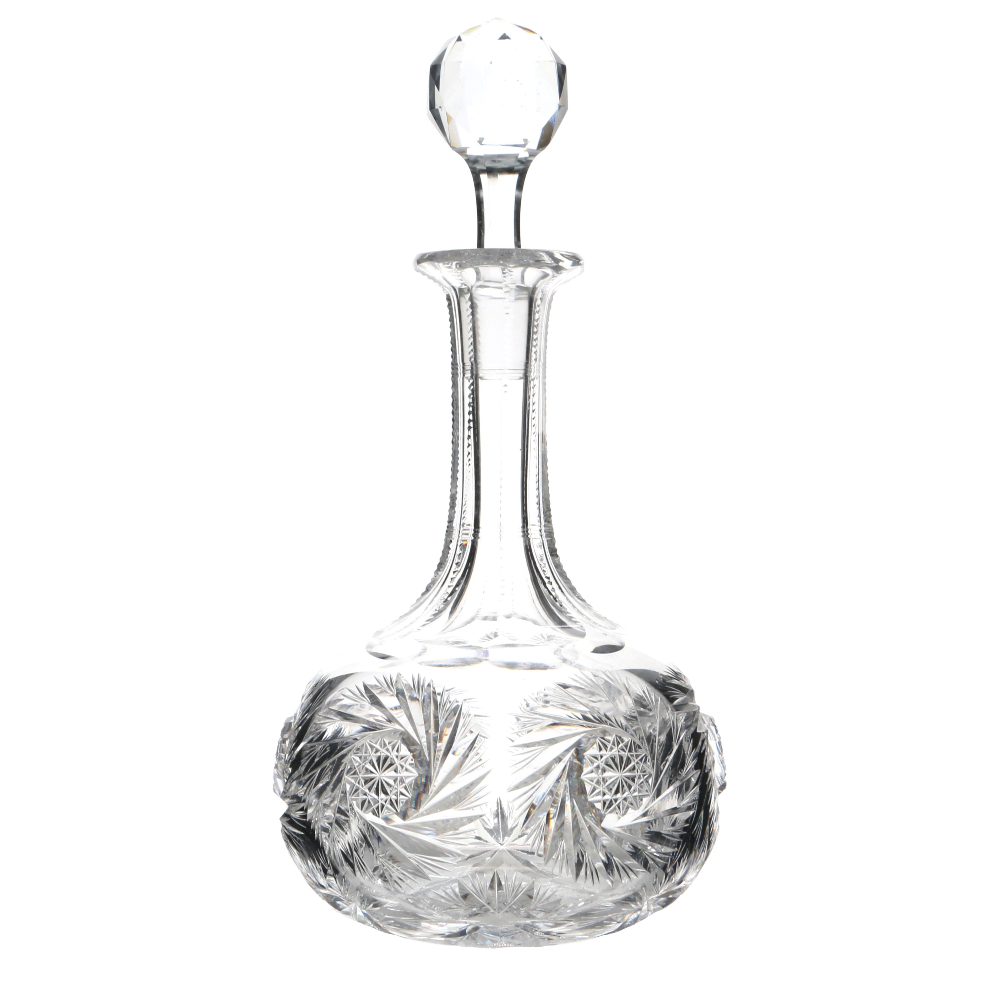 Circa 1900 Brilliant Period Cut Glass Decanter