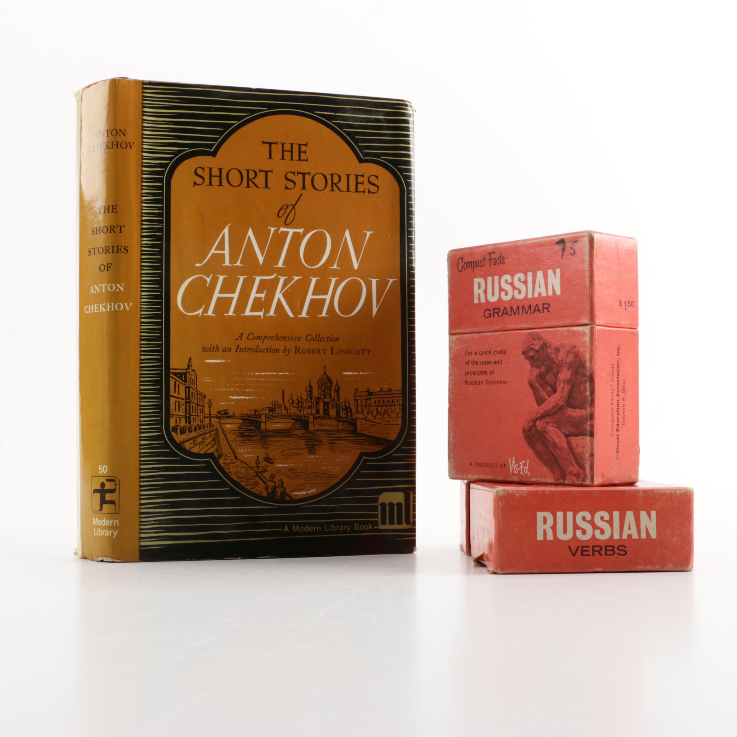 "The Short Stories of Anton Chekhov" and Compact Facts Russian Grammar Cards