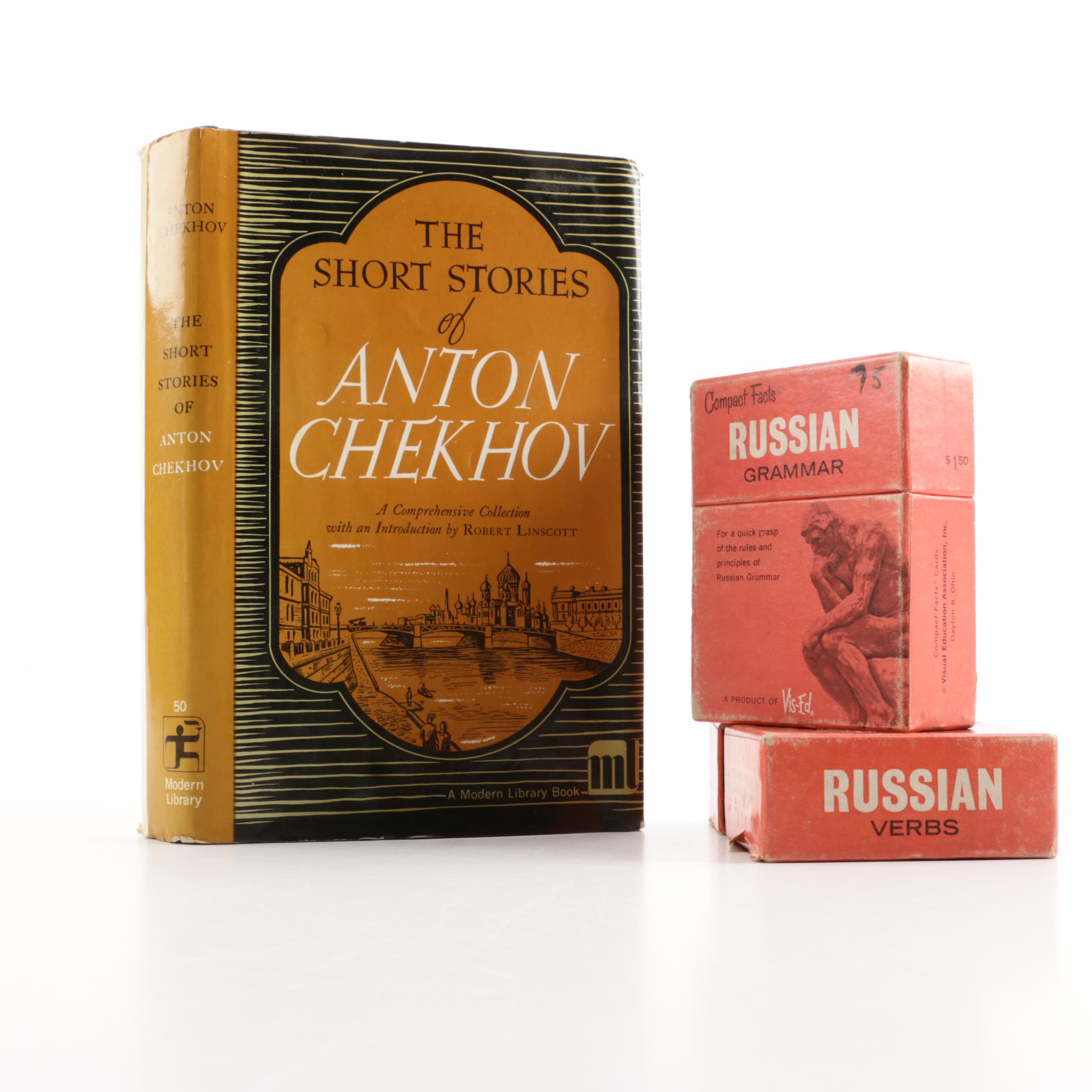 "The Short Stories of Anton Chekhov" and Compact Facts Russian Grammar Cards
