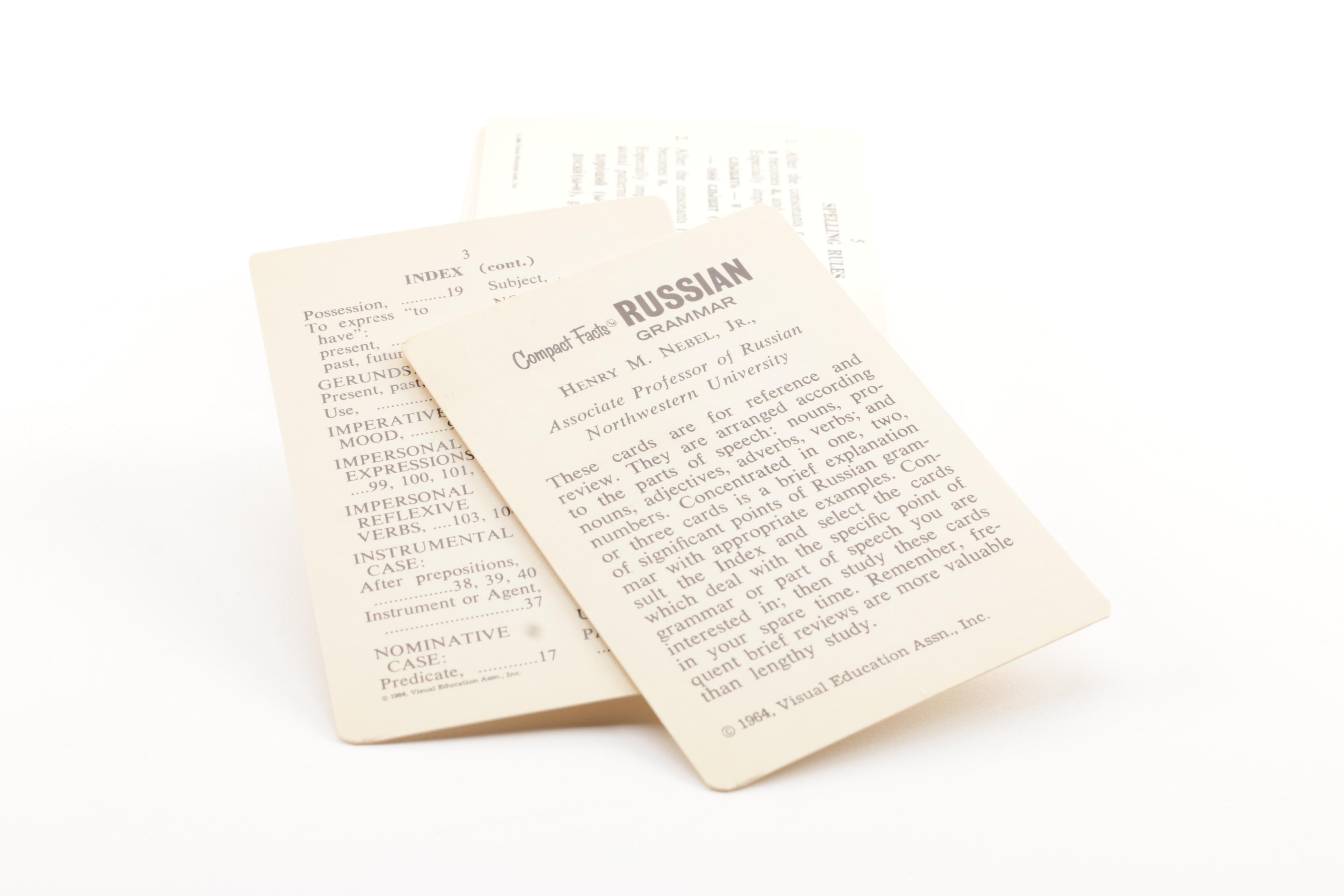 "The Short Stories of Anton Chekhov" and Compact Facts Russian Grammar Cards