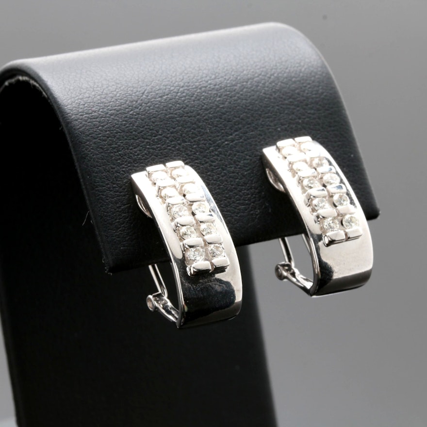 18K White Gold Diamond Earrings