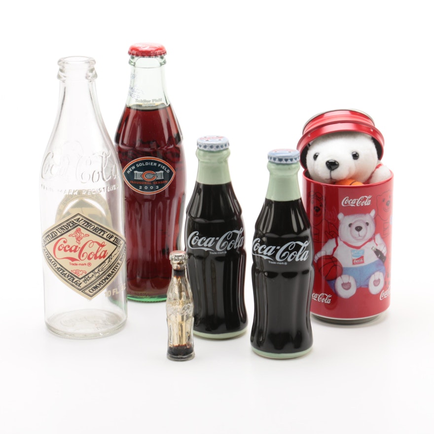 Coca-Cola Themed Collectibles Including Salt and Pepper Shakers