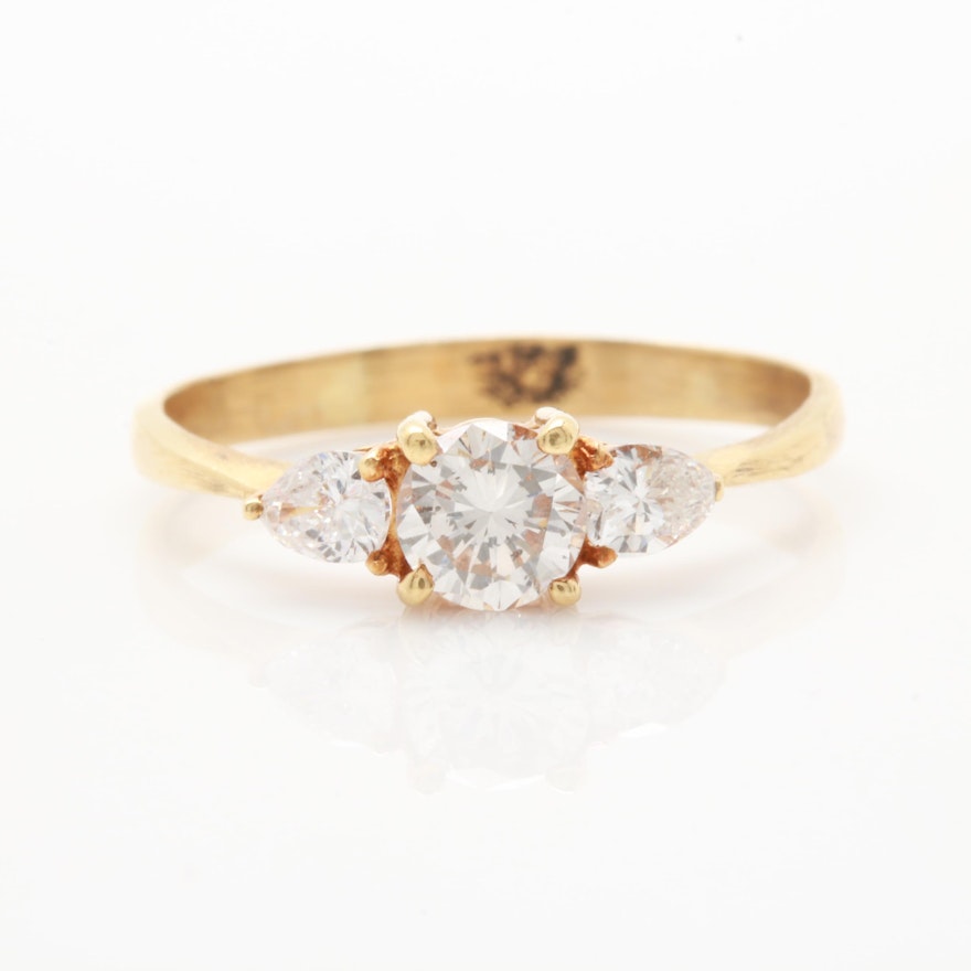 14K and 18K Yellow Gold Diamond Ring