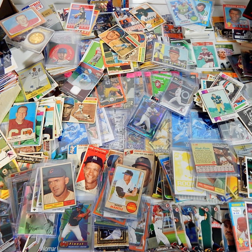 Large Sports Card Collection with a 1968 Topps Mickey Mantle #280 - Over 2000