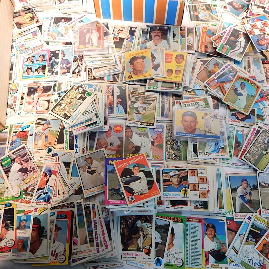 Large Topps Baseball Card Collection from 1950s through 1980s with Berra, Ruth