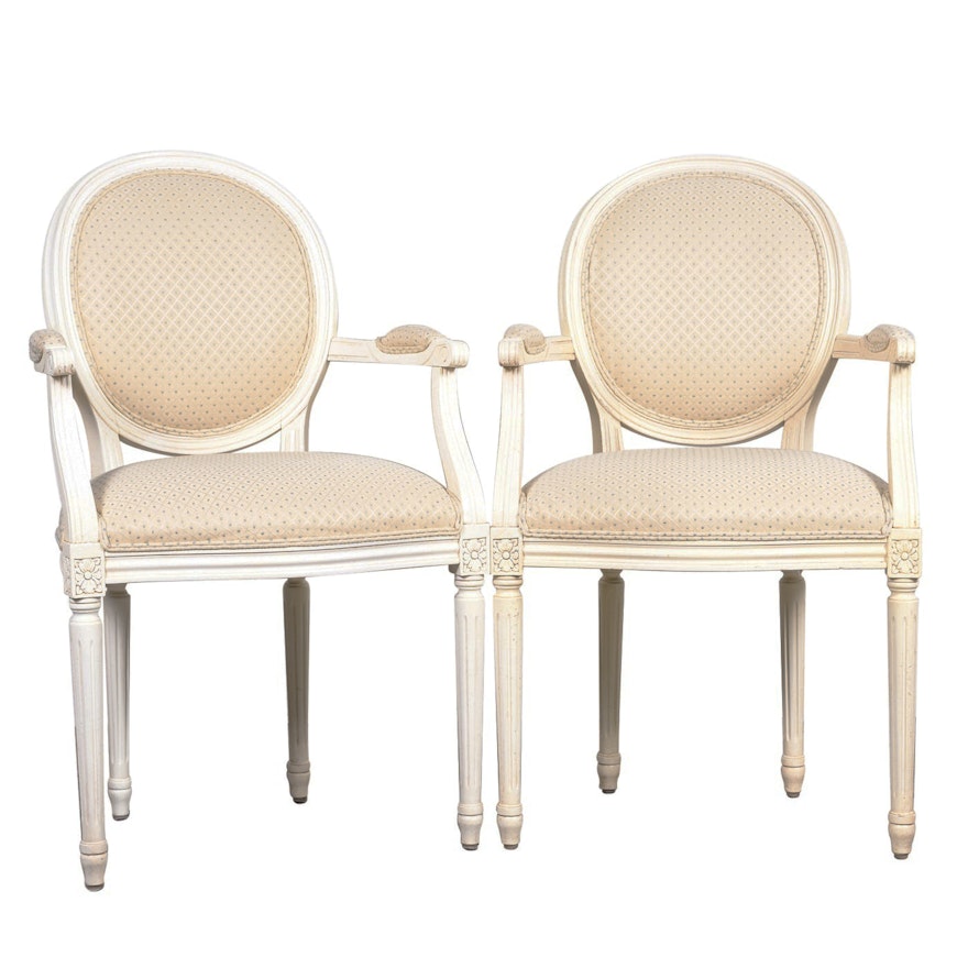 Louis XVI Style "Chrystiane" armchairs by Ethan Allen