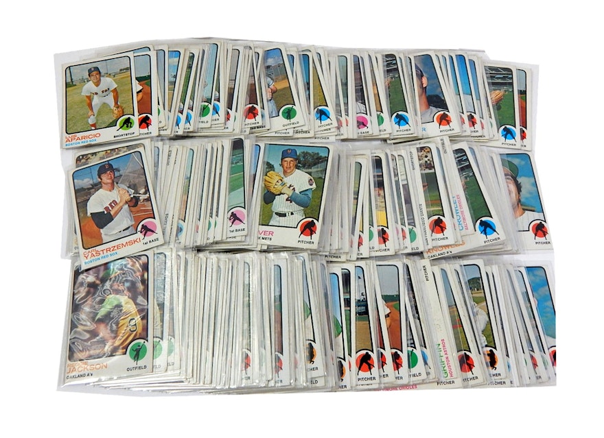 1973 Topps Baseball Card Collection with Yastrzemski, Aparicio - Over 200 Cards