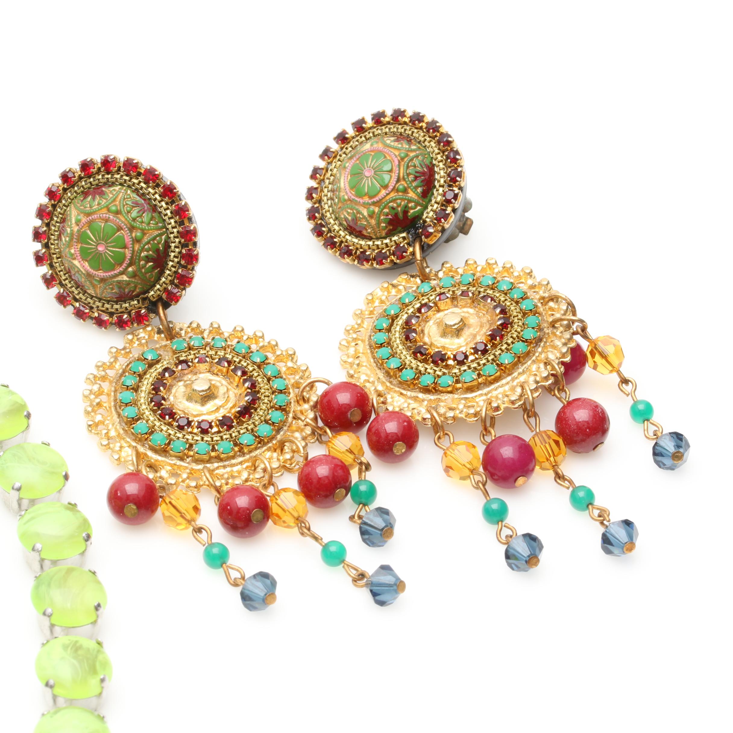 Costume Jewelry Featuring Pieces by Carlisle and Abalone Bracelet