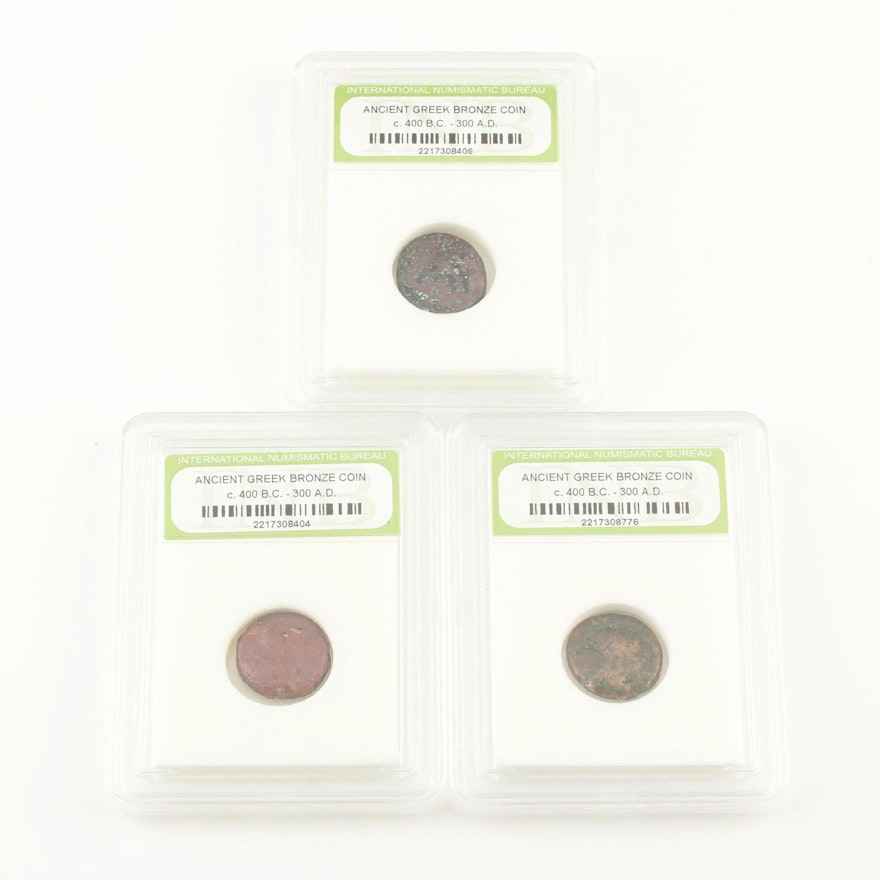 Three Ancient Greek Bronze Coins