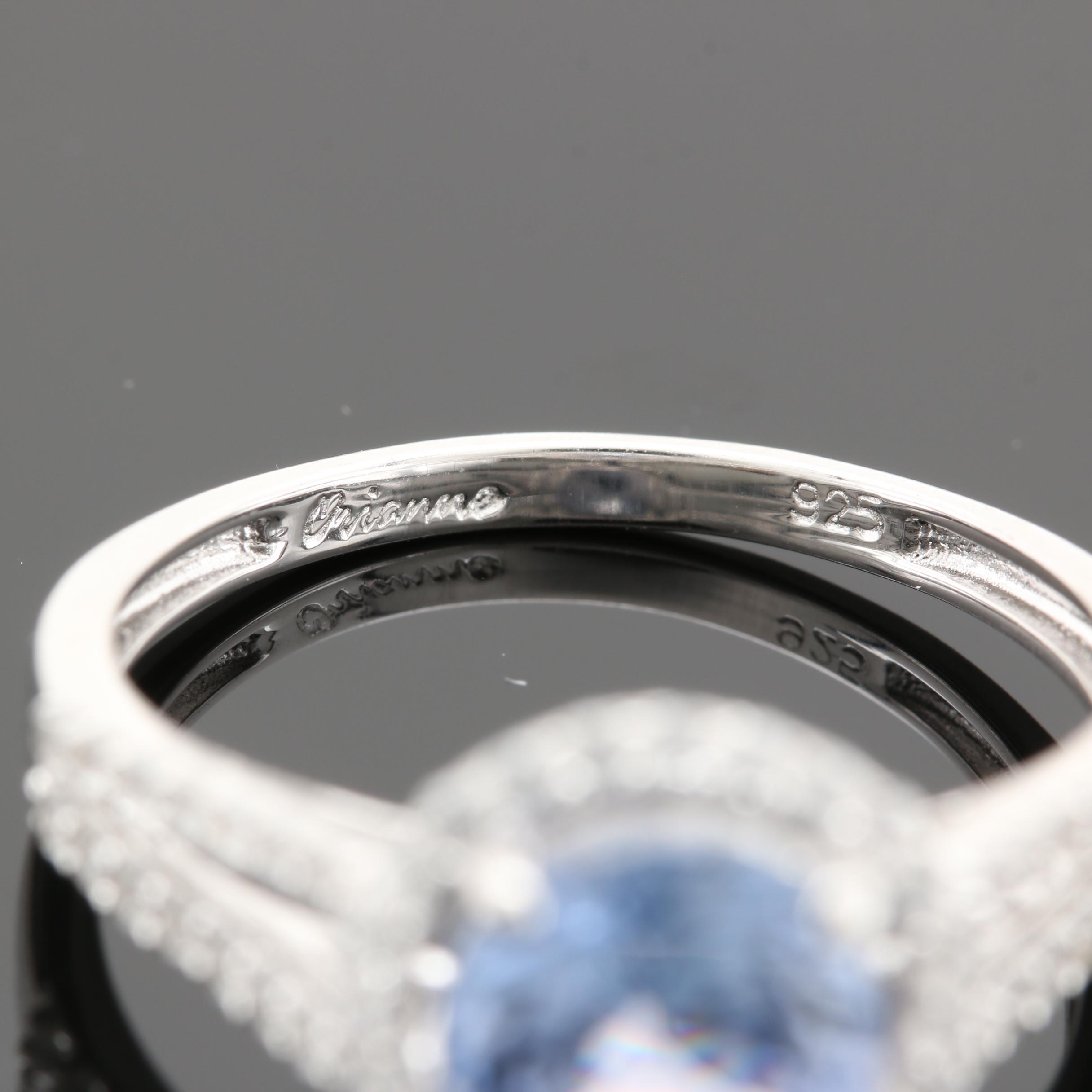 Sterling Silver Tanzanite and White Topaz Ring