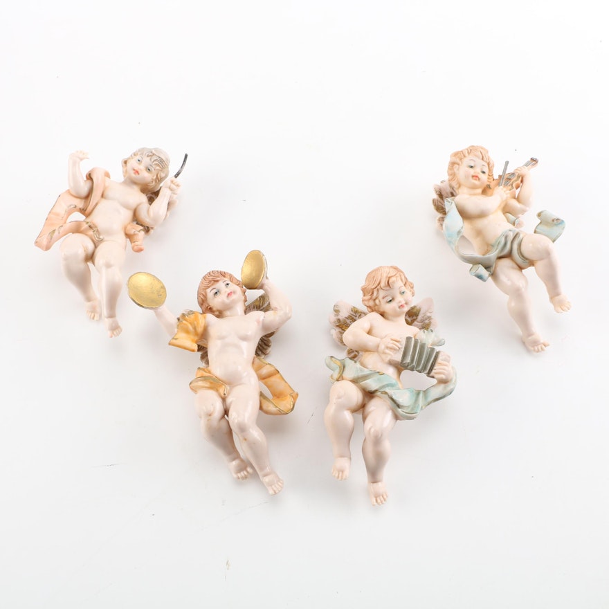 Porcelain Angel Figurines Playing Musical Instruments