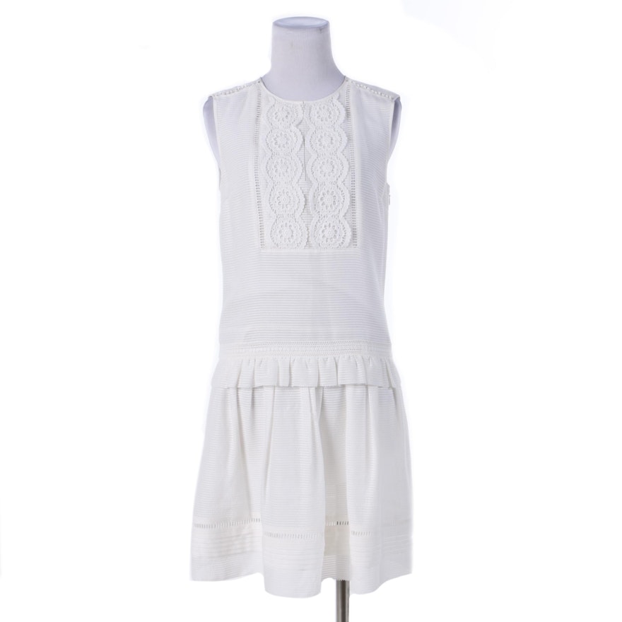 Women's Burberry White Sleeveless Dress