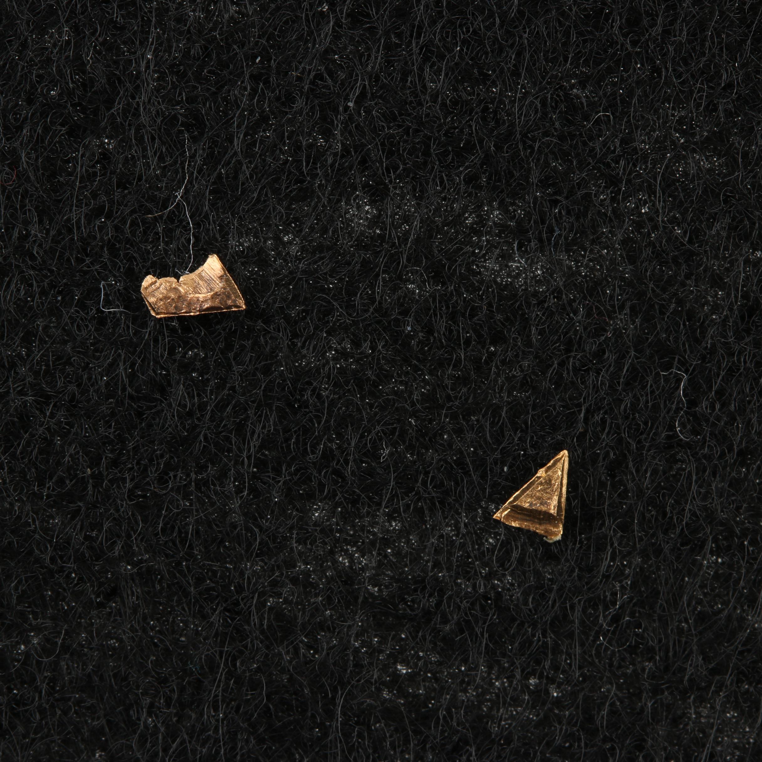 Two Gold Nugget Flakes from Spanish Shipwreck