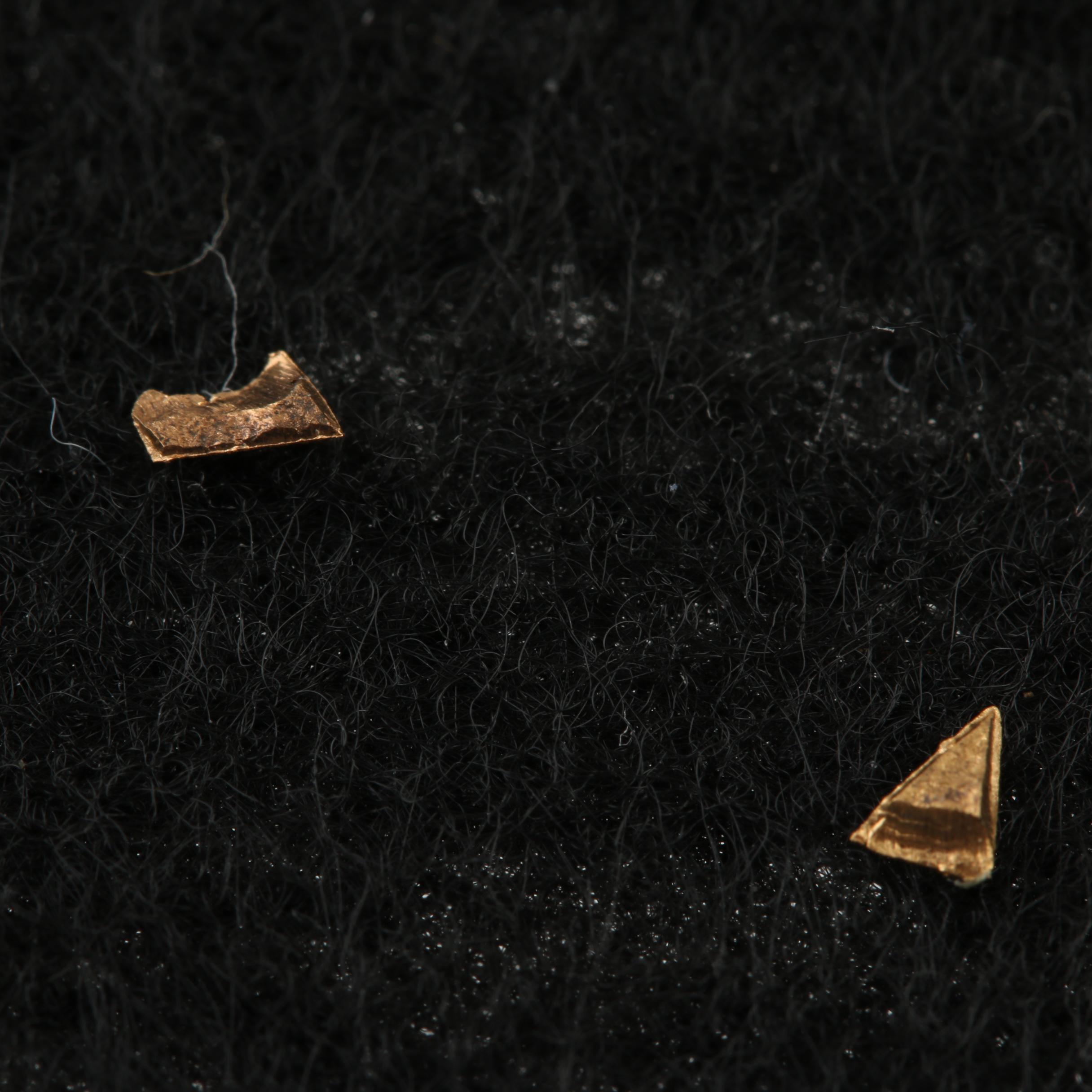 Two Gold Nugget Flakes from Spanish Shipwreck