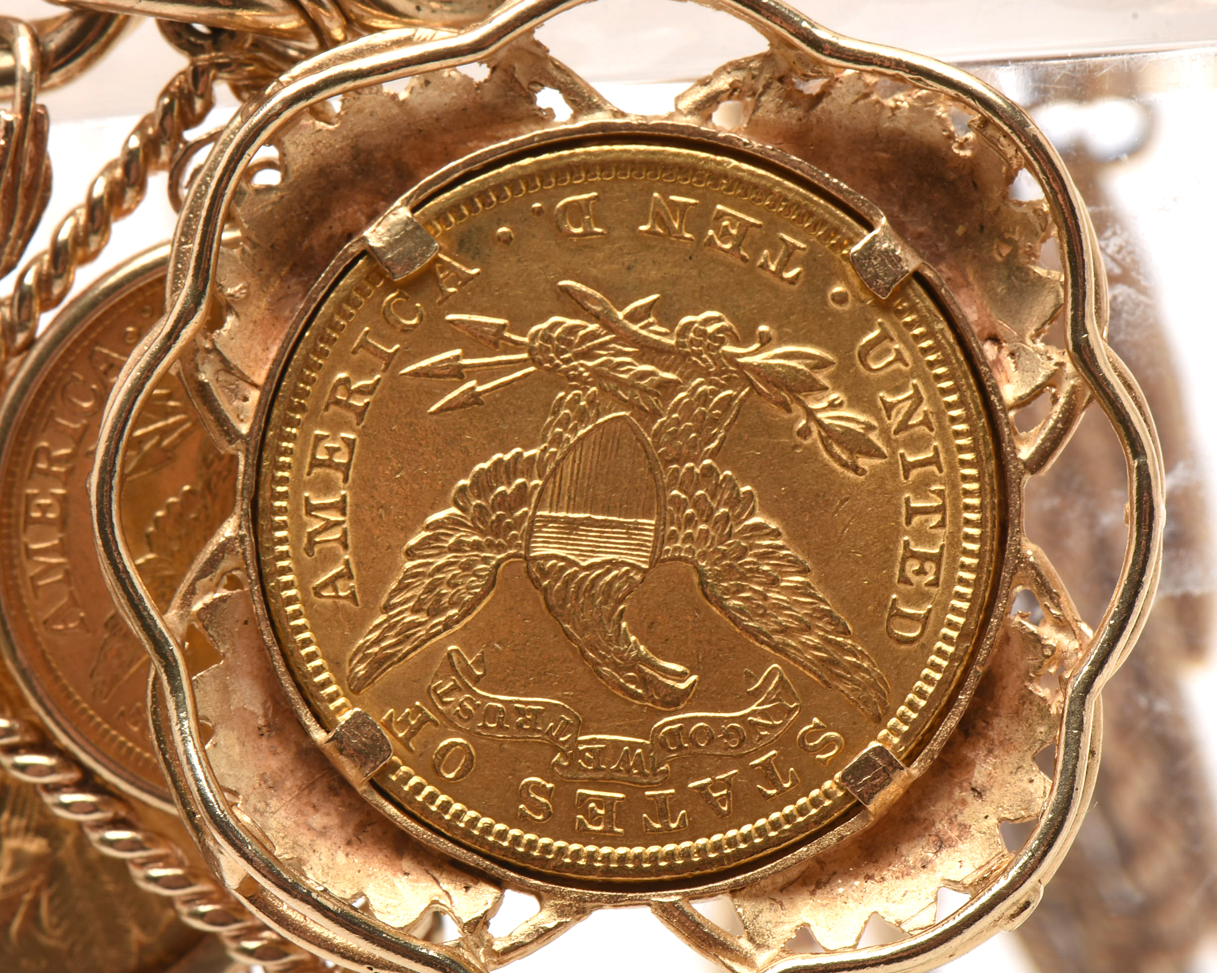 14K Yellow Gold Bracelet with Sixteen World Gold Coin Charms