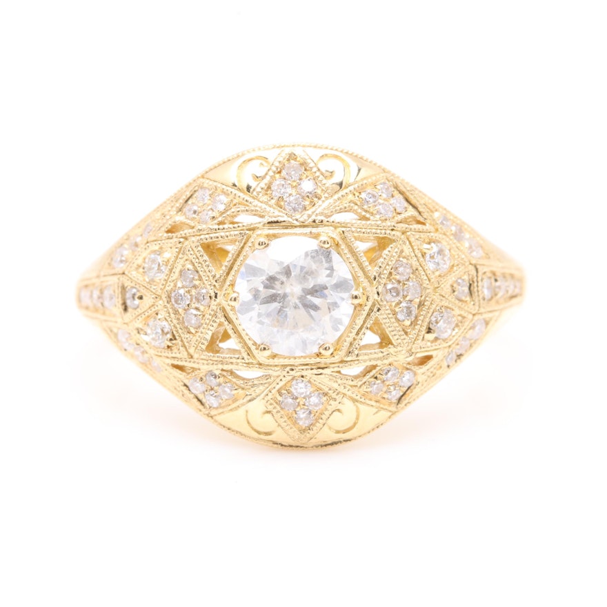 18K Yellow Gold Diamond Ring