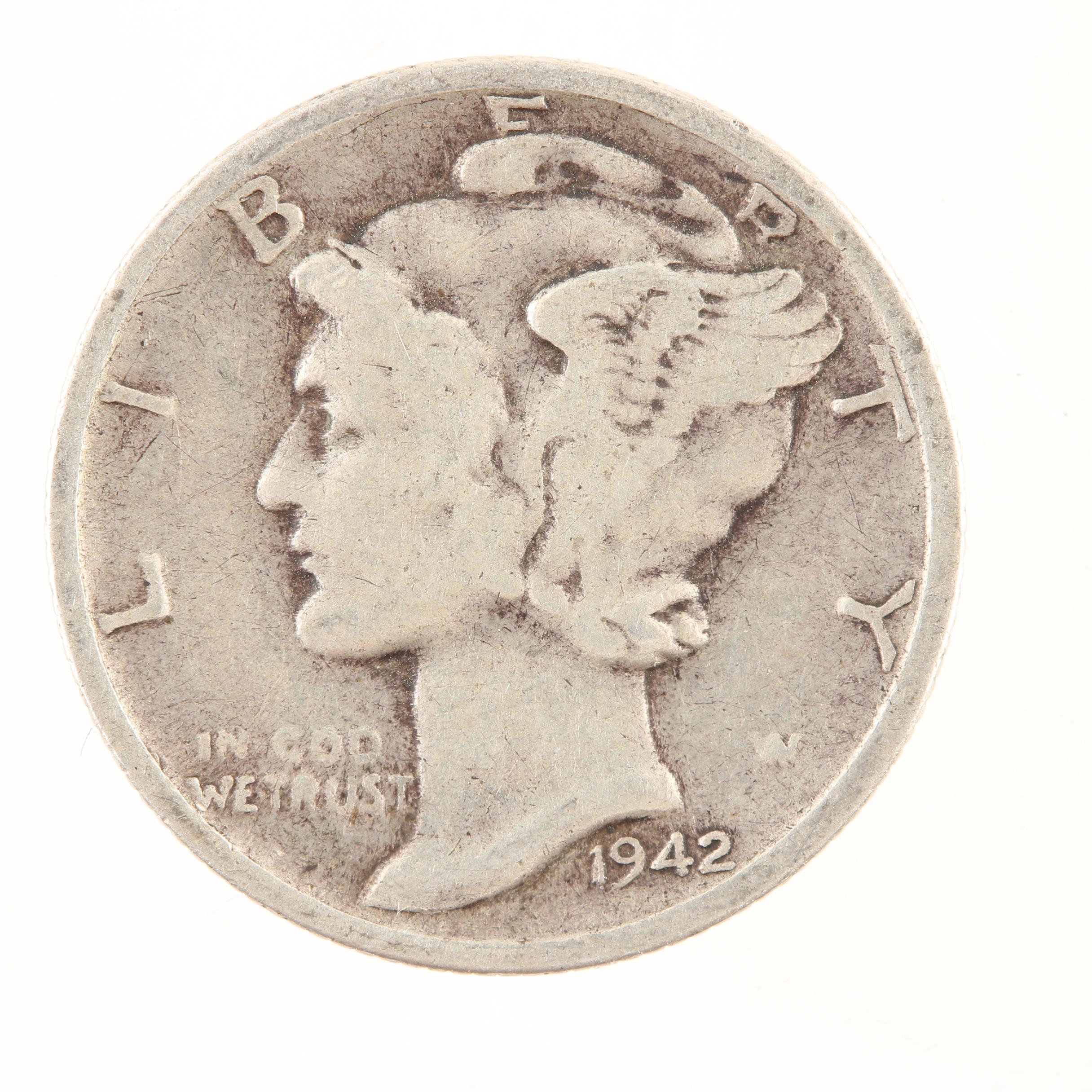 Group of Barber and Mercury Silver Dimes