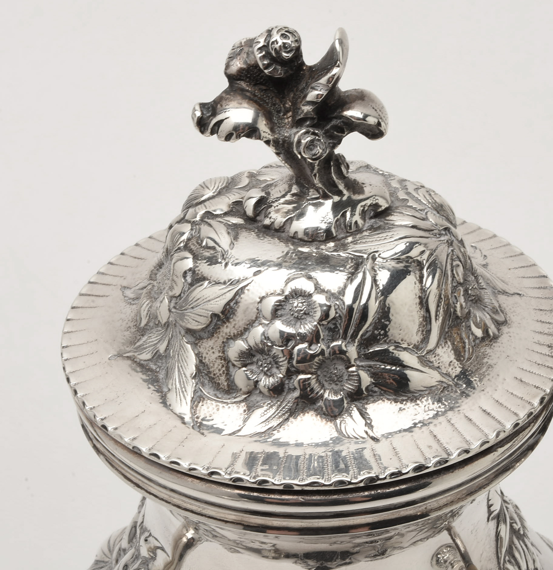 Circa 1900 S. Kirk & Son Co. "Landscape" Sterling Silver Tea and Coffee Service