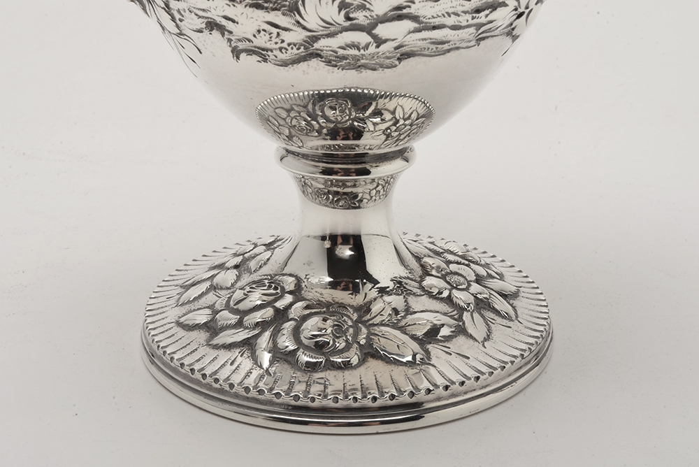 Circa 1900 S. Kirk & Son Co. "Landscape" Sterling Silver Tea and Coffee Service