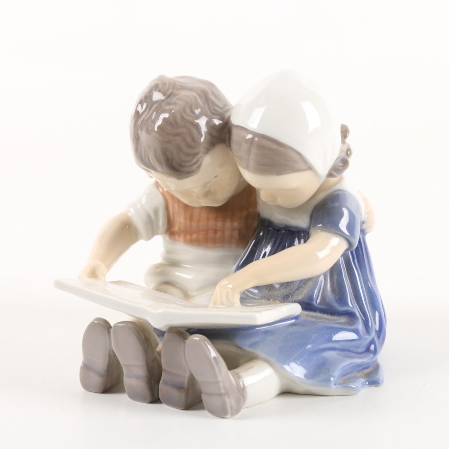 Danish Bing & Grøndahl "Children Reading" Figurine