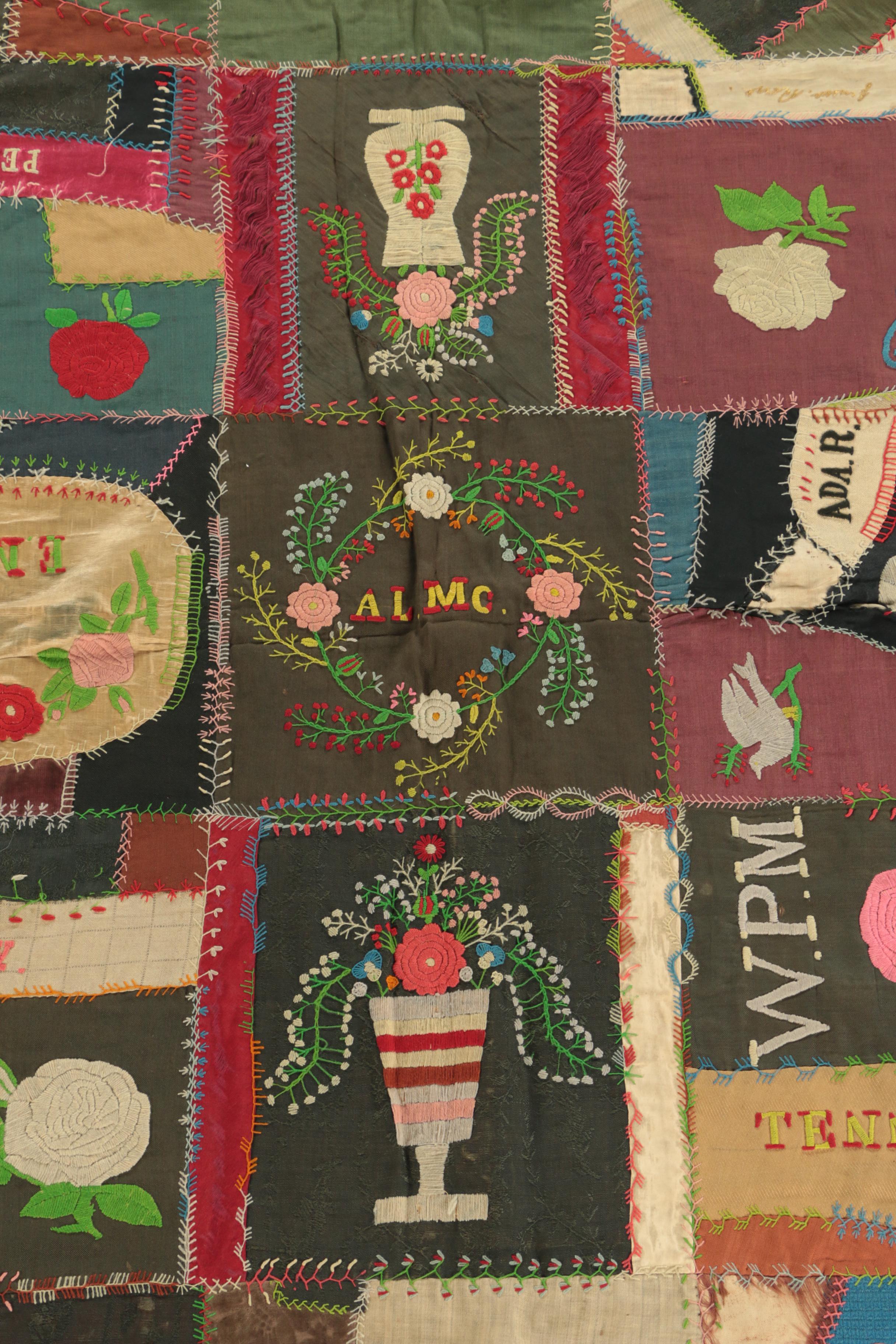 Late 19th Century Hand Made Folk Art Friendship Quilt