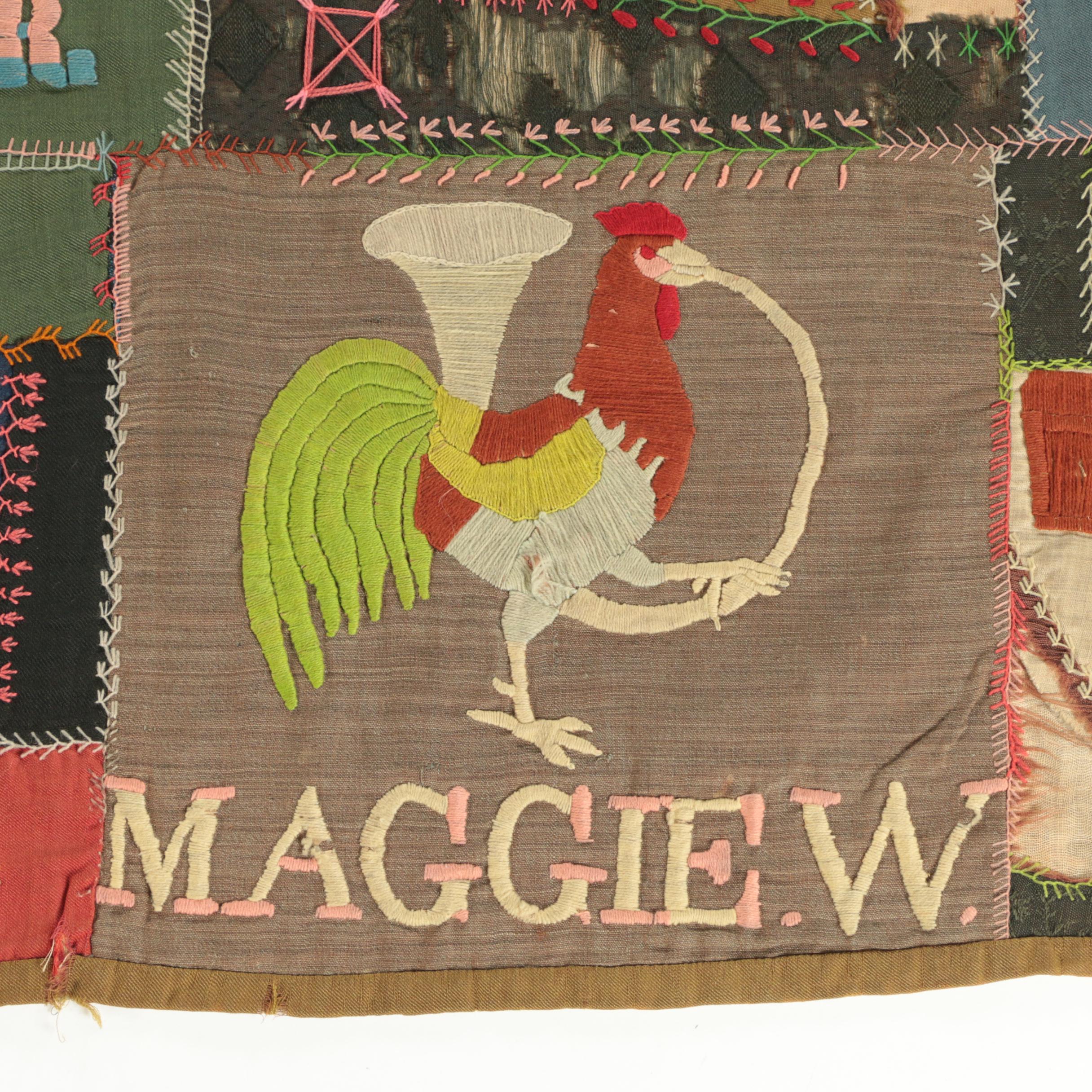 Late 19th Century Hand Made Folk Art Friendship Quilt