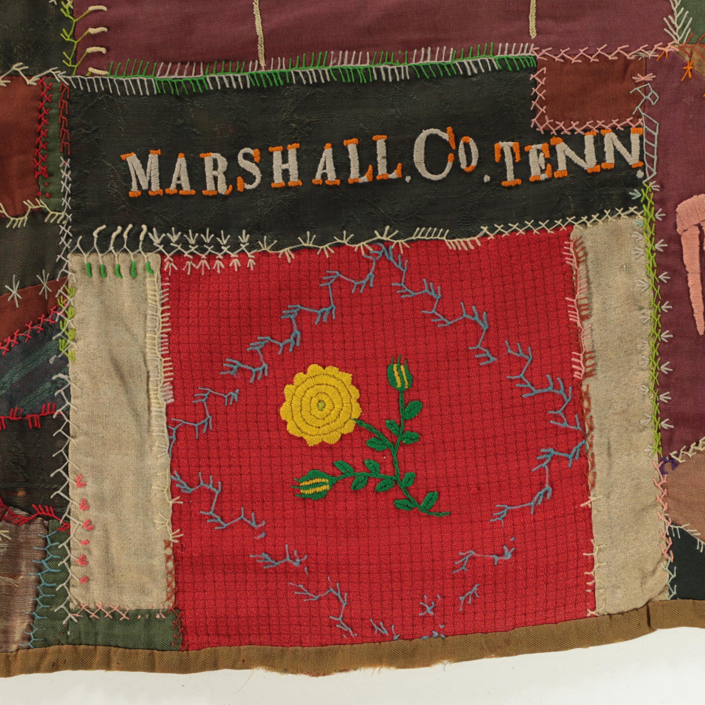 Late 19th Century Hand Made Folk Art Friendship Quilt