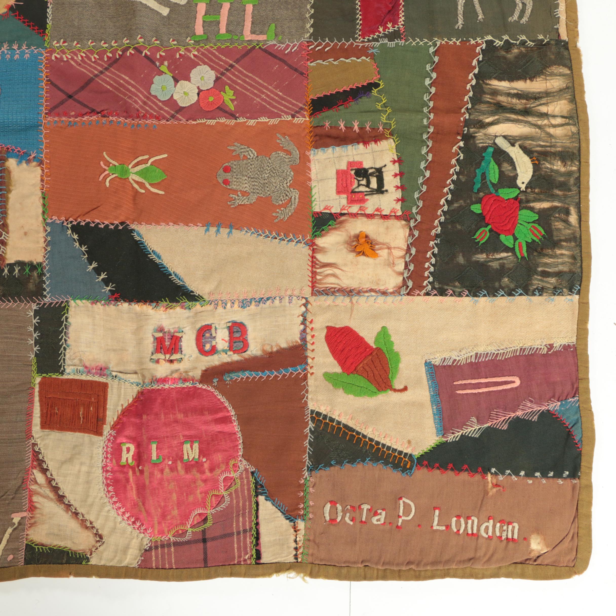 Late 19th Century Hand Made Folk Art Friendship Quilt