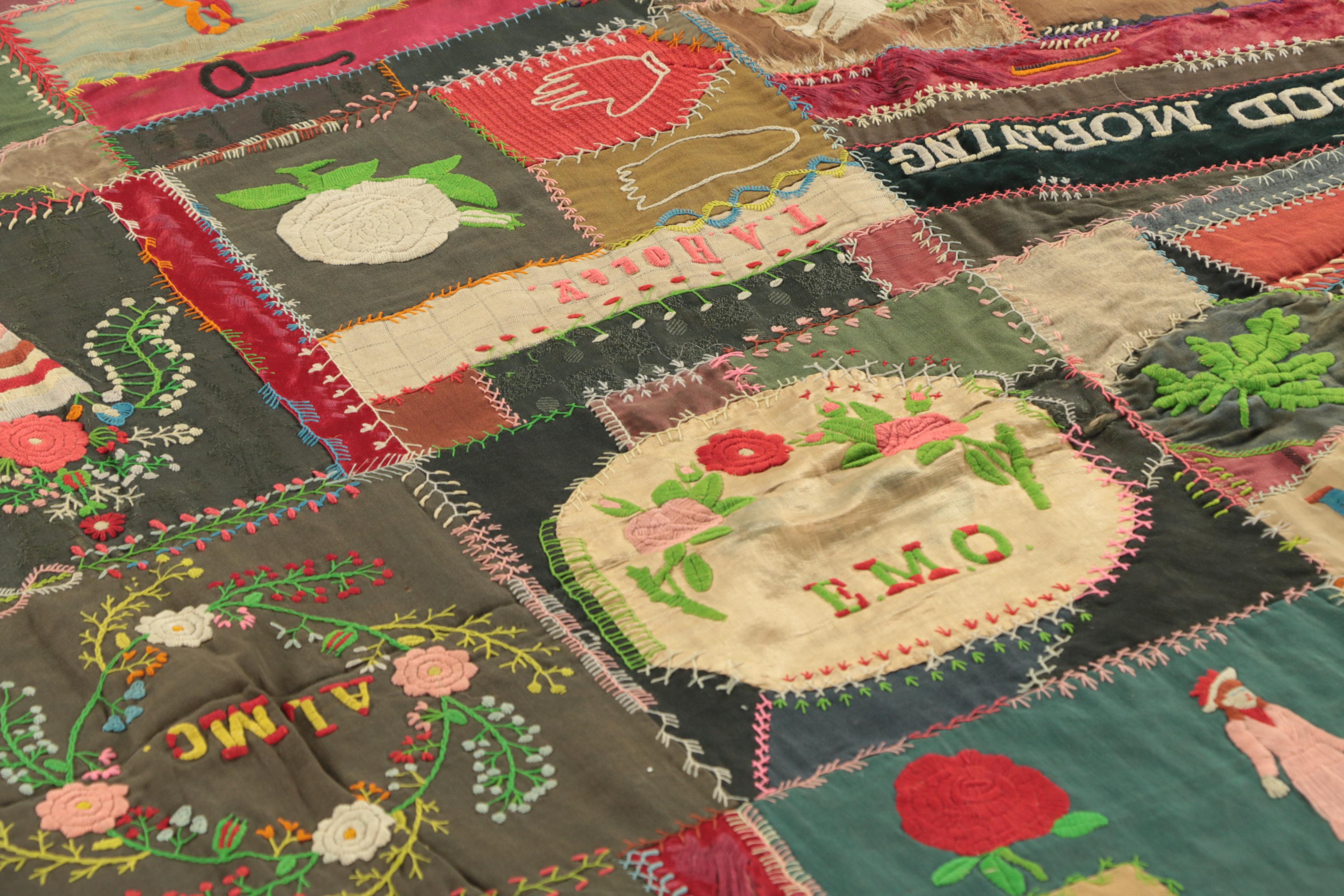 Late 19th Century Hand Made Folk Art Friendship Quilt