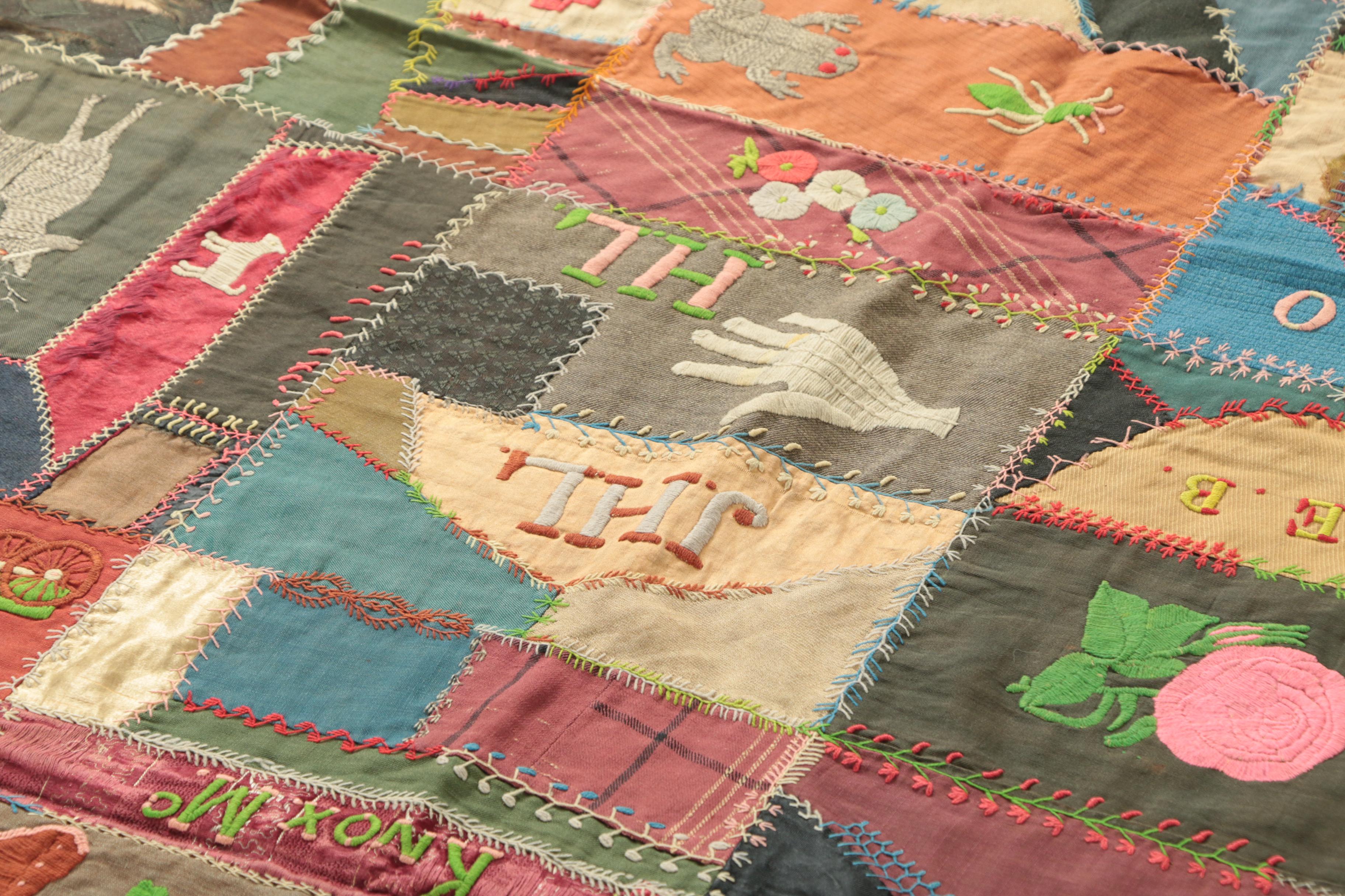 Late 19th Century Hand Made Folk Art Friendship Quilt