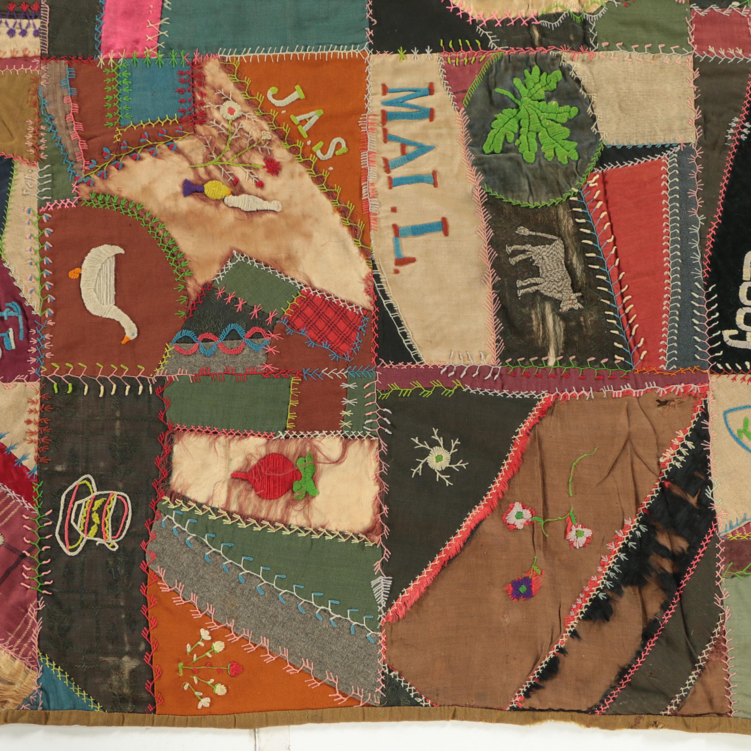 Late 19th Century Hand Made Folk Art Friendship Quilt