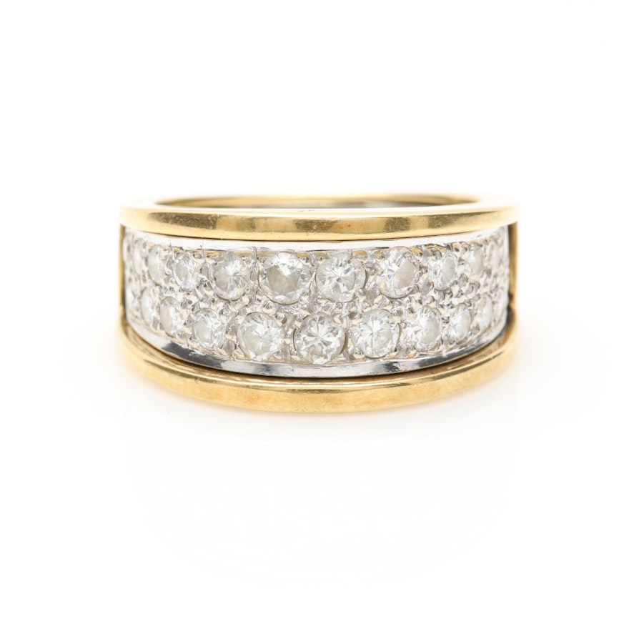 14K and 18K Two Tone 1.32 CTW Diamond Ring