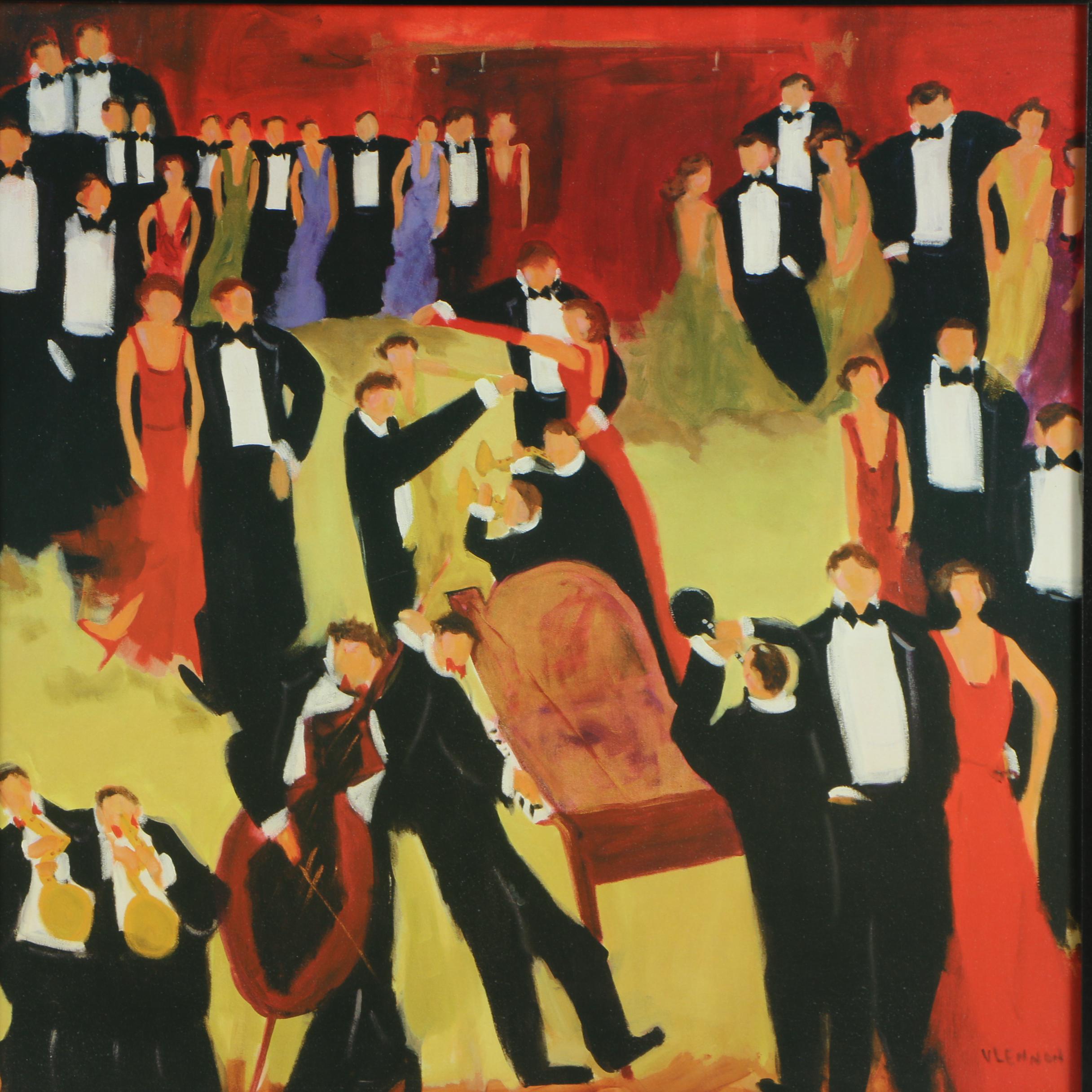 Offset Lithograph After Valerie Lennon "Cafe Society"