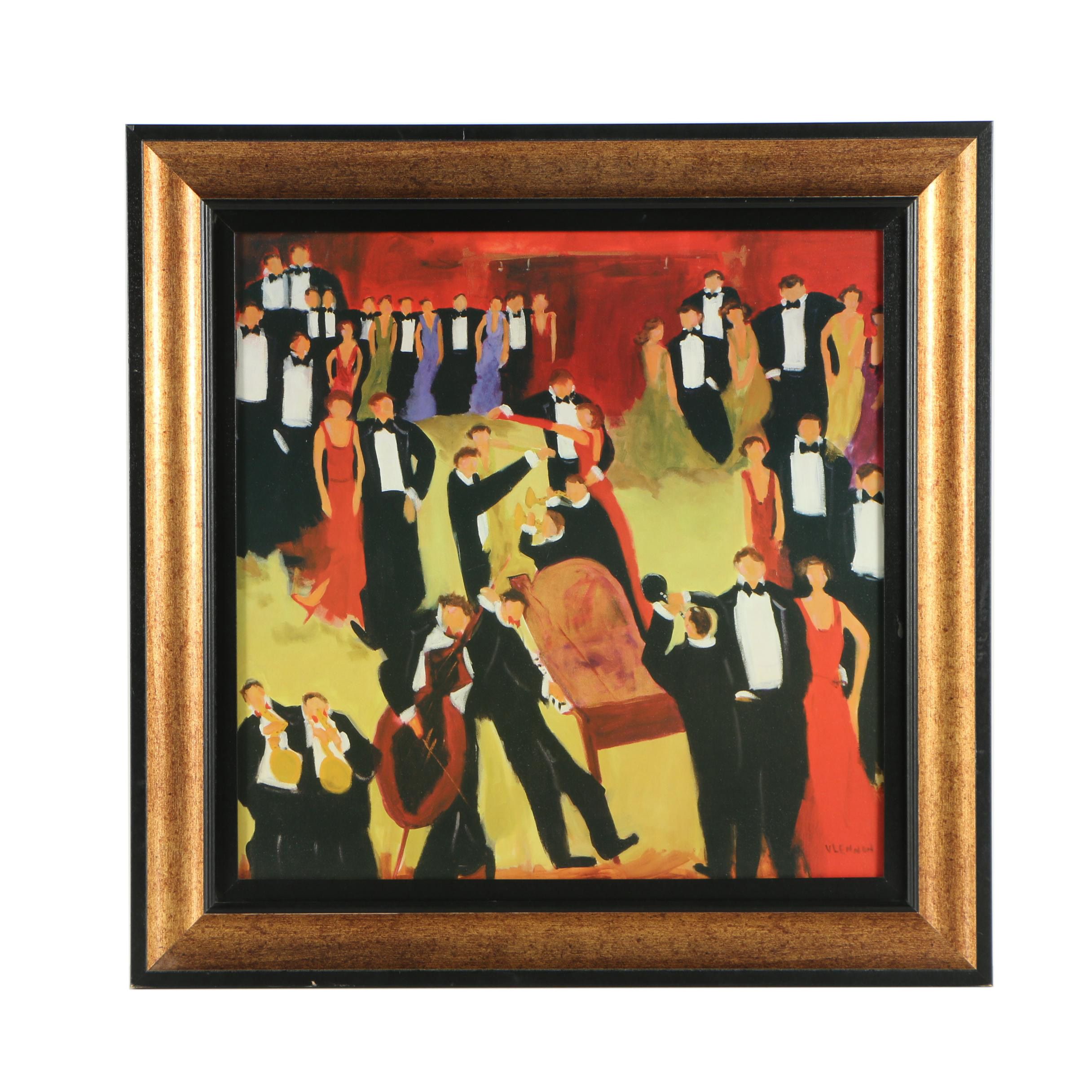 Offset Lithograph After Valerie Lennon "Cafe Society"